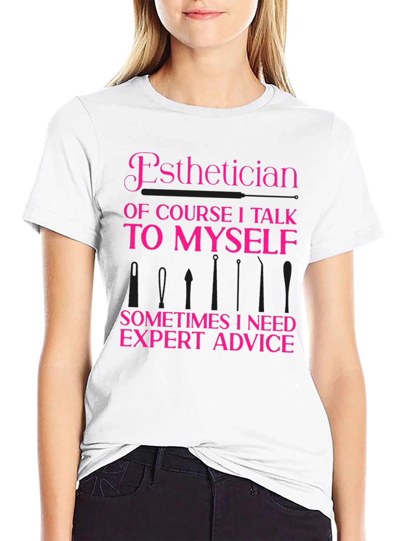 Black Esthetician Expert Advice Black T-Shirt view 9