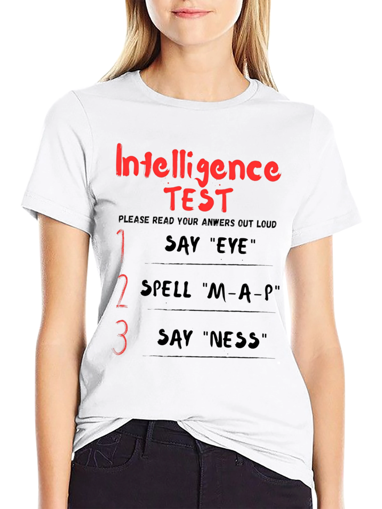 Black Intelligence Test Funny Adult Humor Graphic T-Shirt view 9