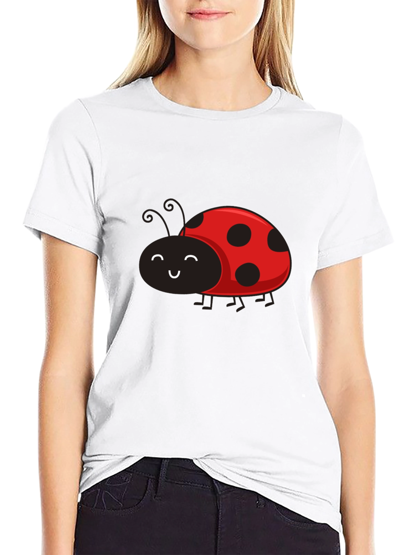 Black Ladybug Graphic Tee - Soft Cotton Blend view 9