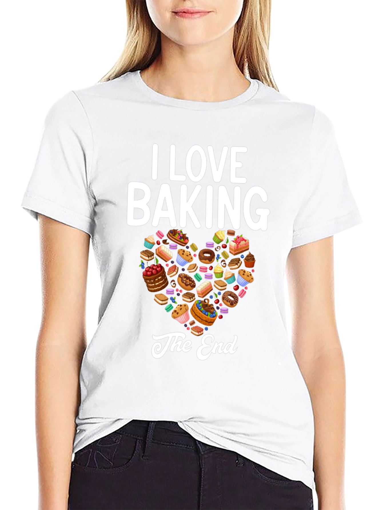 Black I Love Baking Graphic T-Shirt view 9