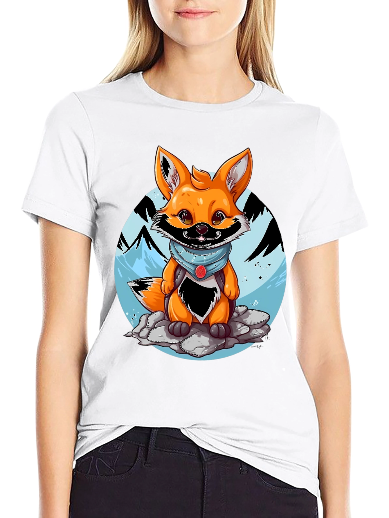 Black Cartoon Fox Graphic Tee - Adventure Ready! view 9