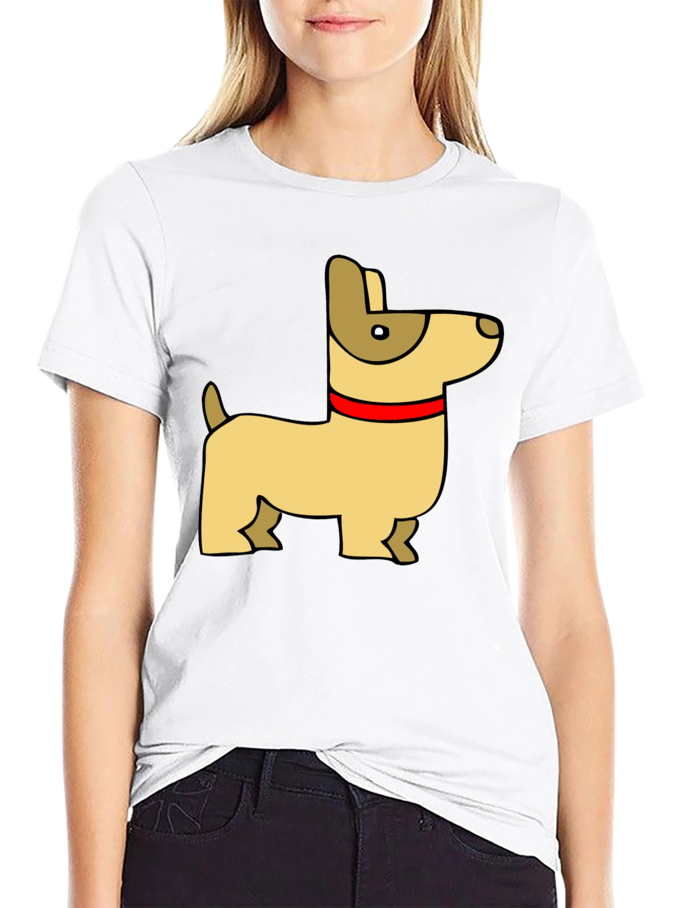 Black Cartoon Dog T-Shirt view 9