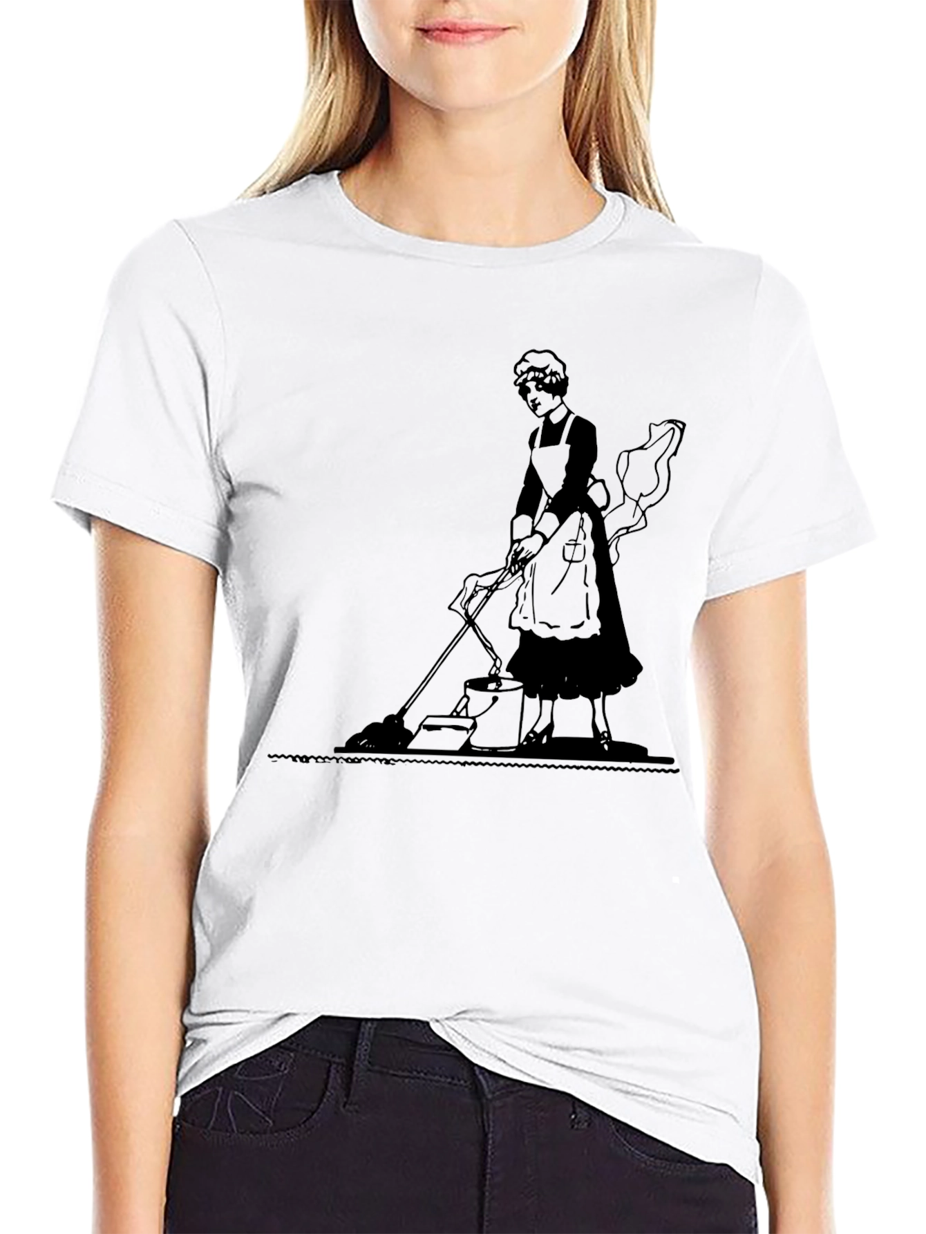 Black Vintage Housekeeper Graphic Tee - Black view 9