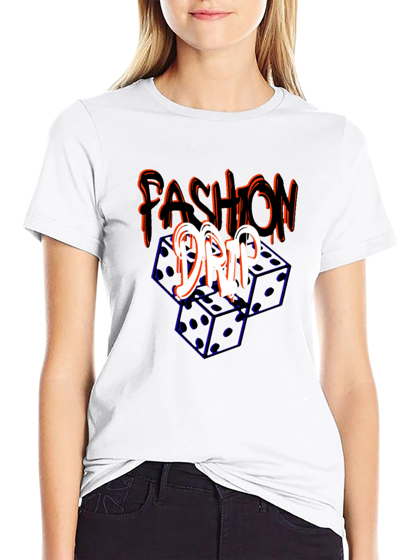 Black Fashion Drip Dice Graphic Tee view 9