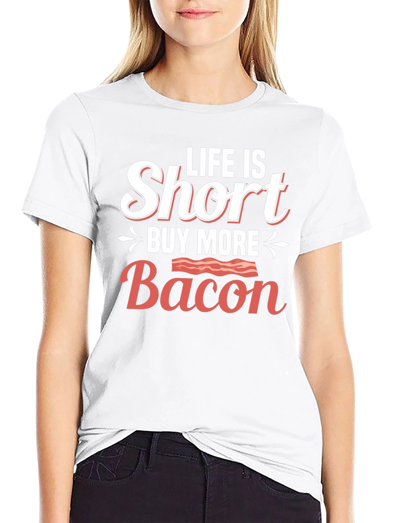 Black Life is Short Buy More Bacon T-Shirt view 9