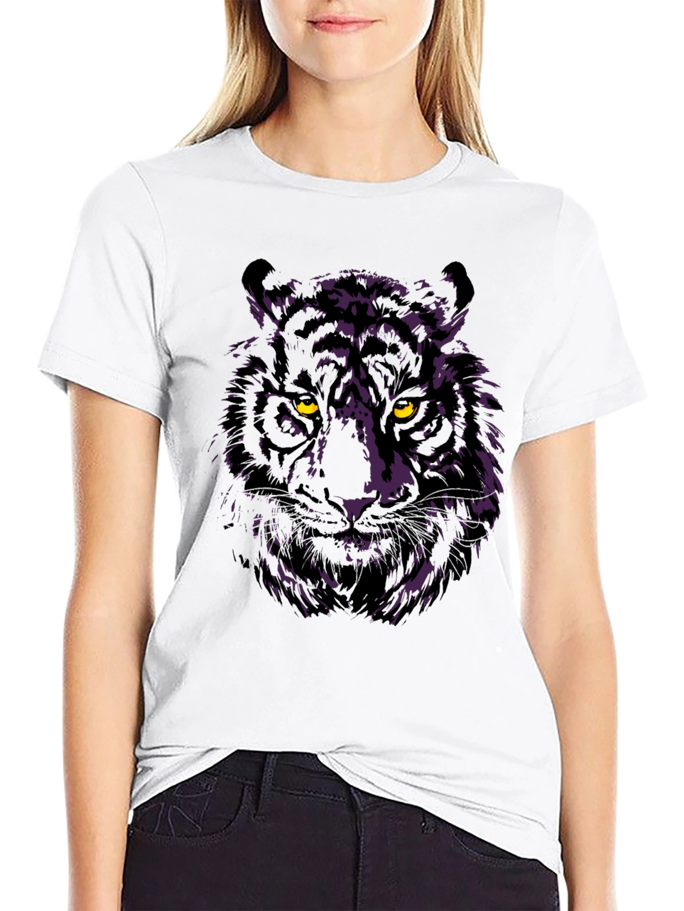 Black Tiger Graphic Tee - Men's Black Crew Neck view 9