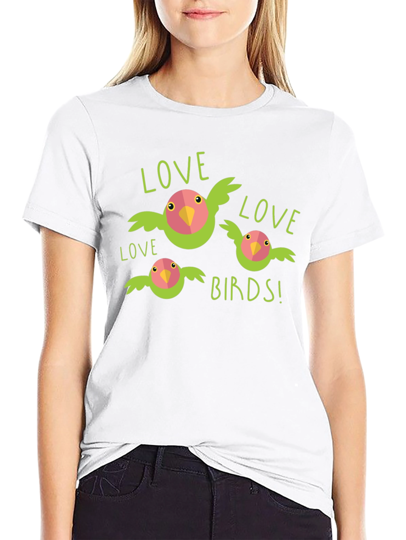 Black Love Birds Black T-Shirt view 9