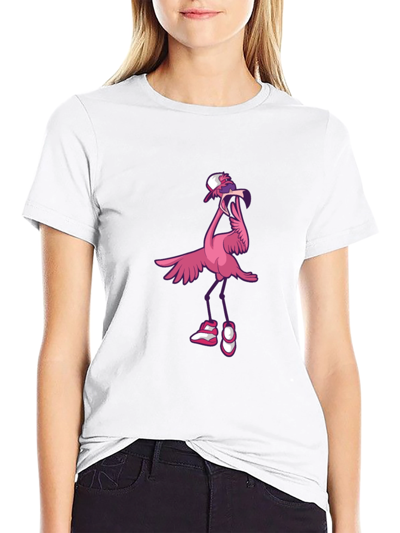Black Funky Flamingo Graphic T-Shirt view 9