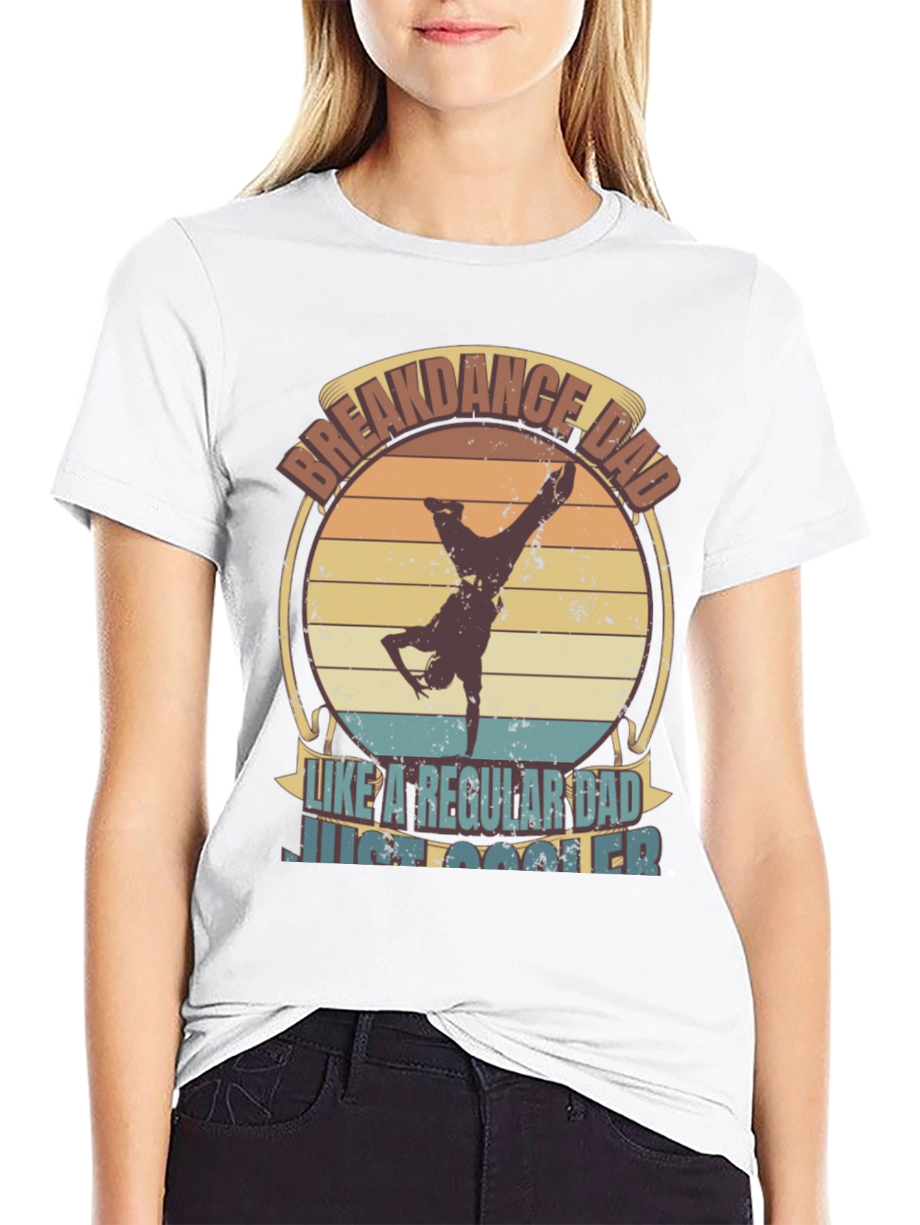 Black Breakdance Dad T-Shirt - Cool Father's Day Tee view 9