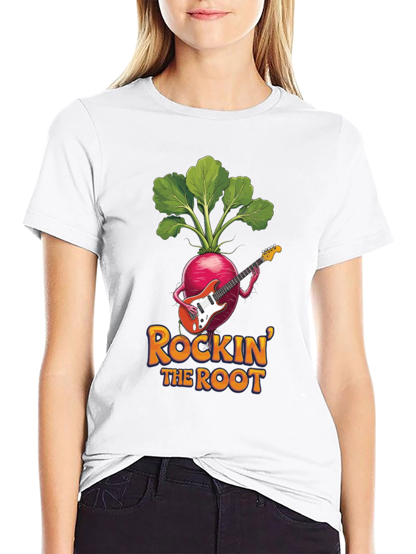 Black Rockin' the Root Graphic T-Shirt view 9