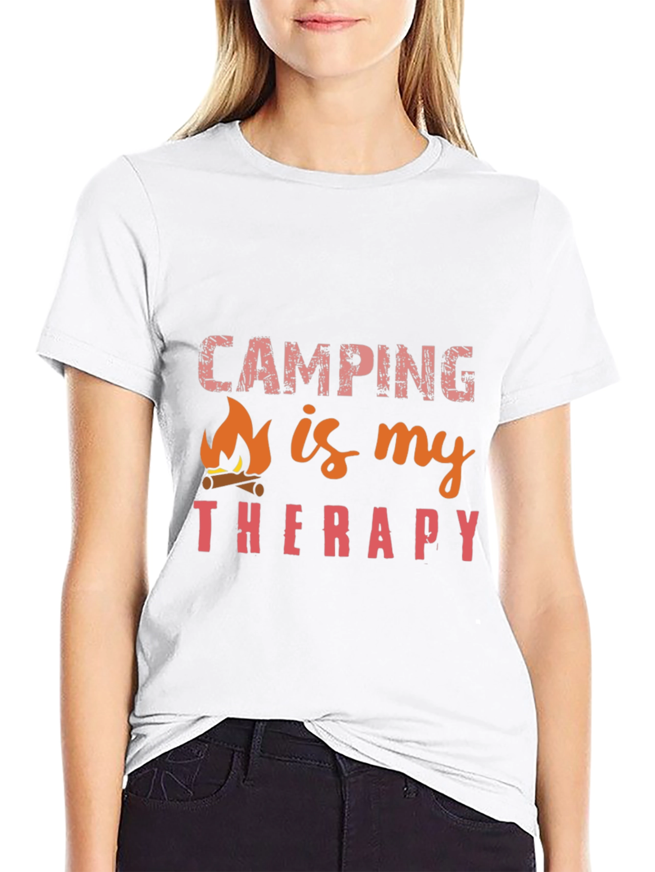 Black Camping is My Therapy Black T-Shirt view 9