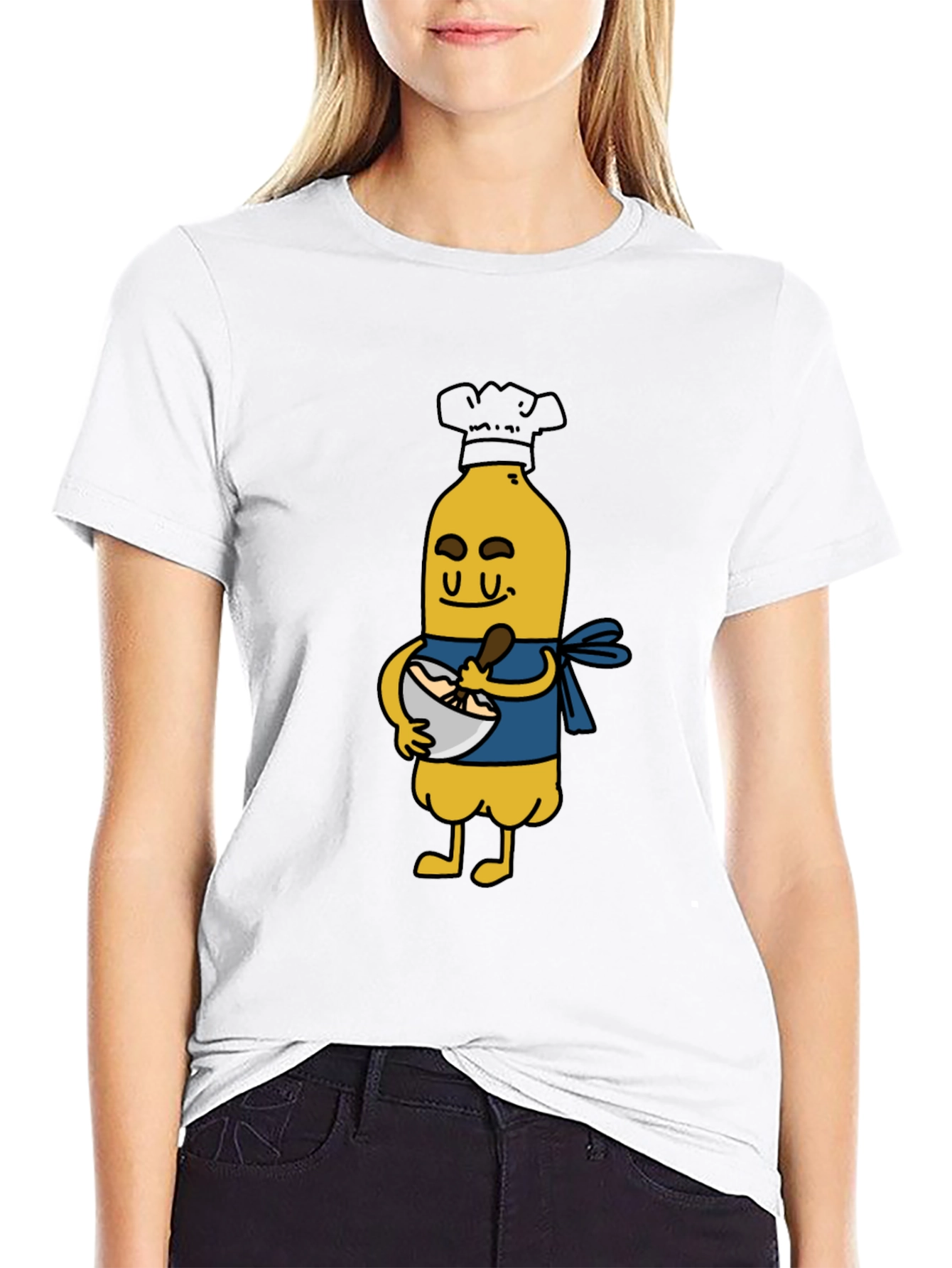 Black Chef Banana Cartoon Black T-Shirt view 9