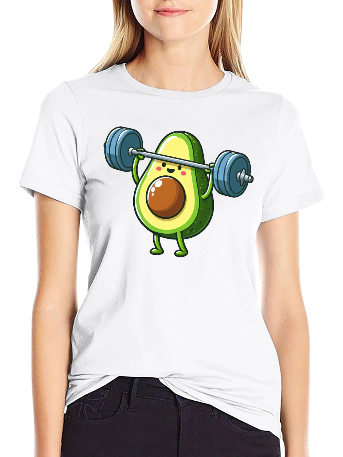 Black Avocado Lifting Barbell Funny Workout T-Shirt view 9