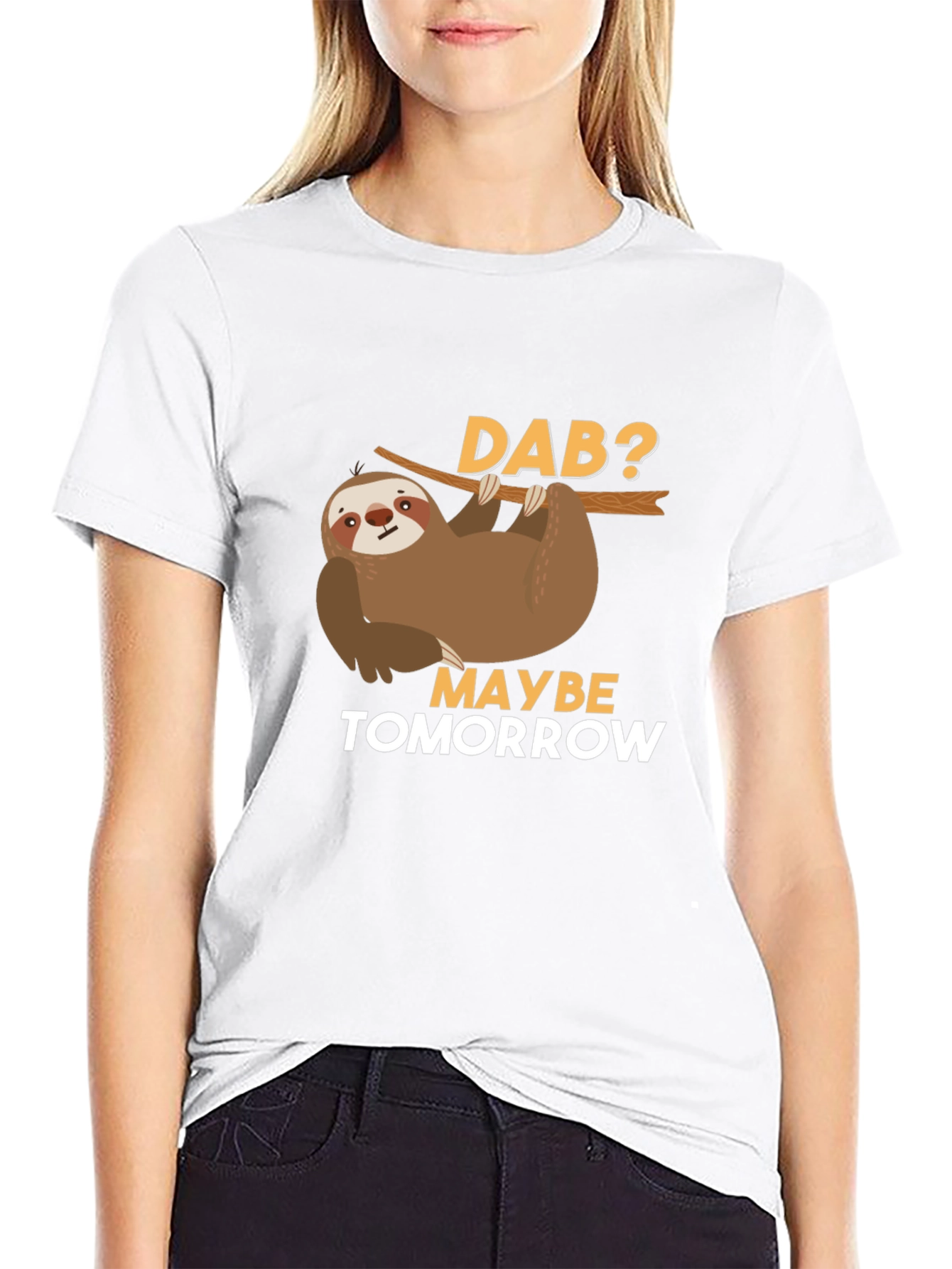 Black Funny Sloth Dab Tomorrow T-Shirt view 9