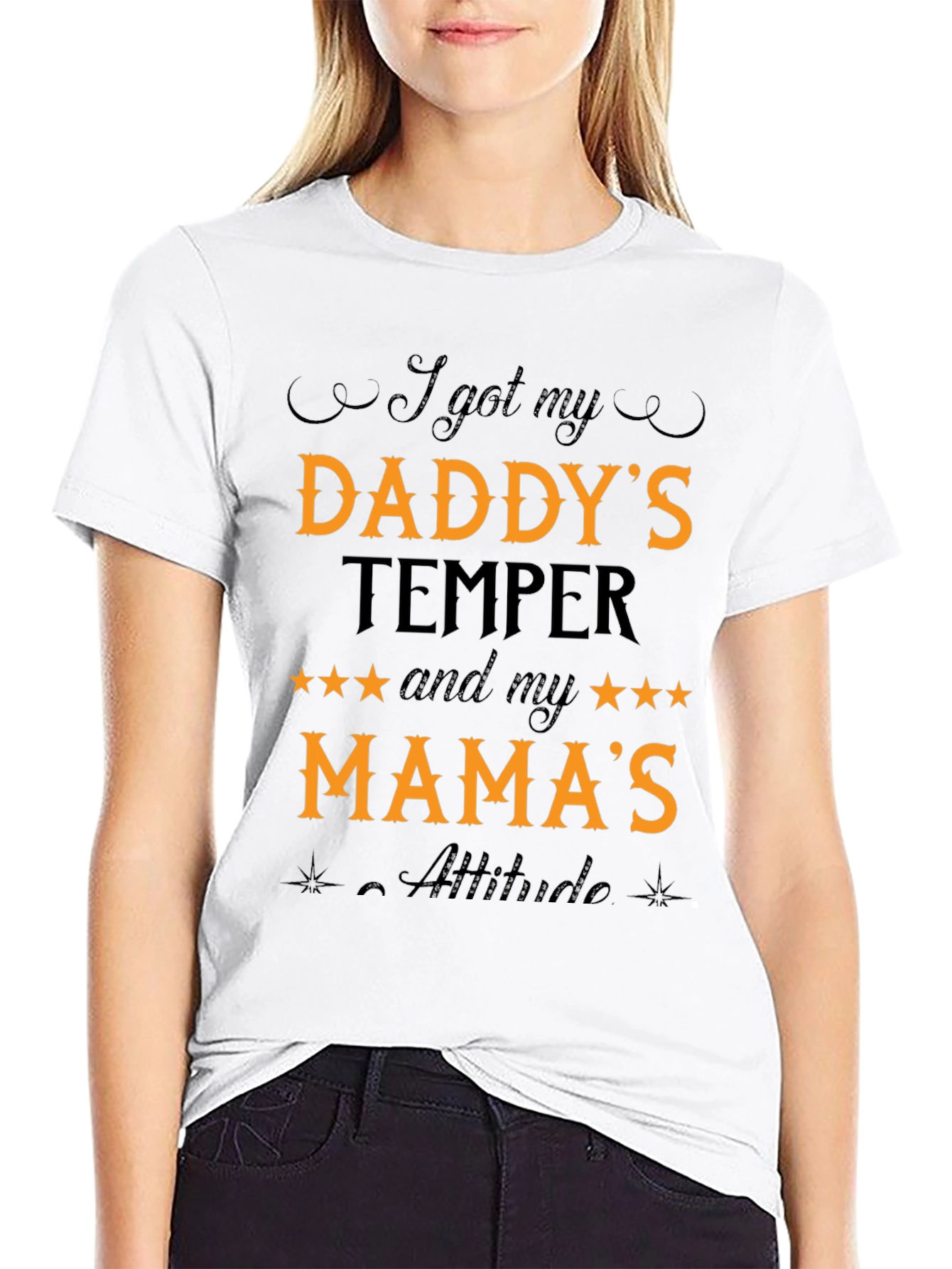 Black I Got My Daddy's Temper T-Shirt view 9