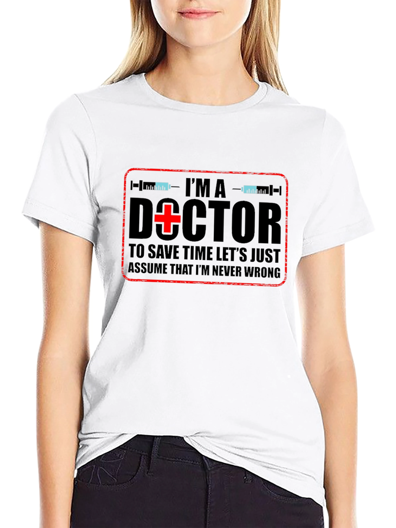Black I'm a Doctor Graphic T-Shirt view 9