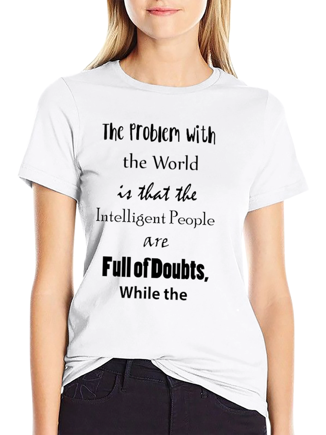 Black Doubtful Intelligent People Graphic T-Shirt view 9