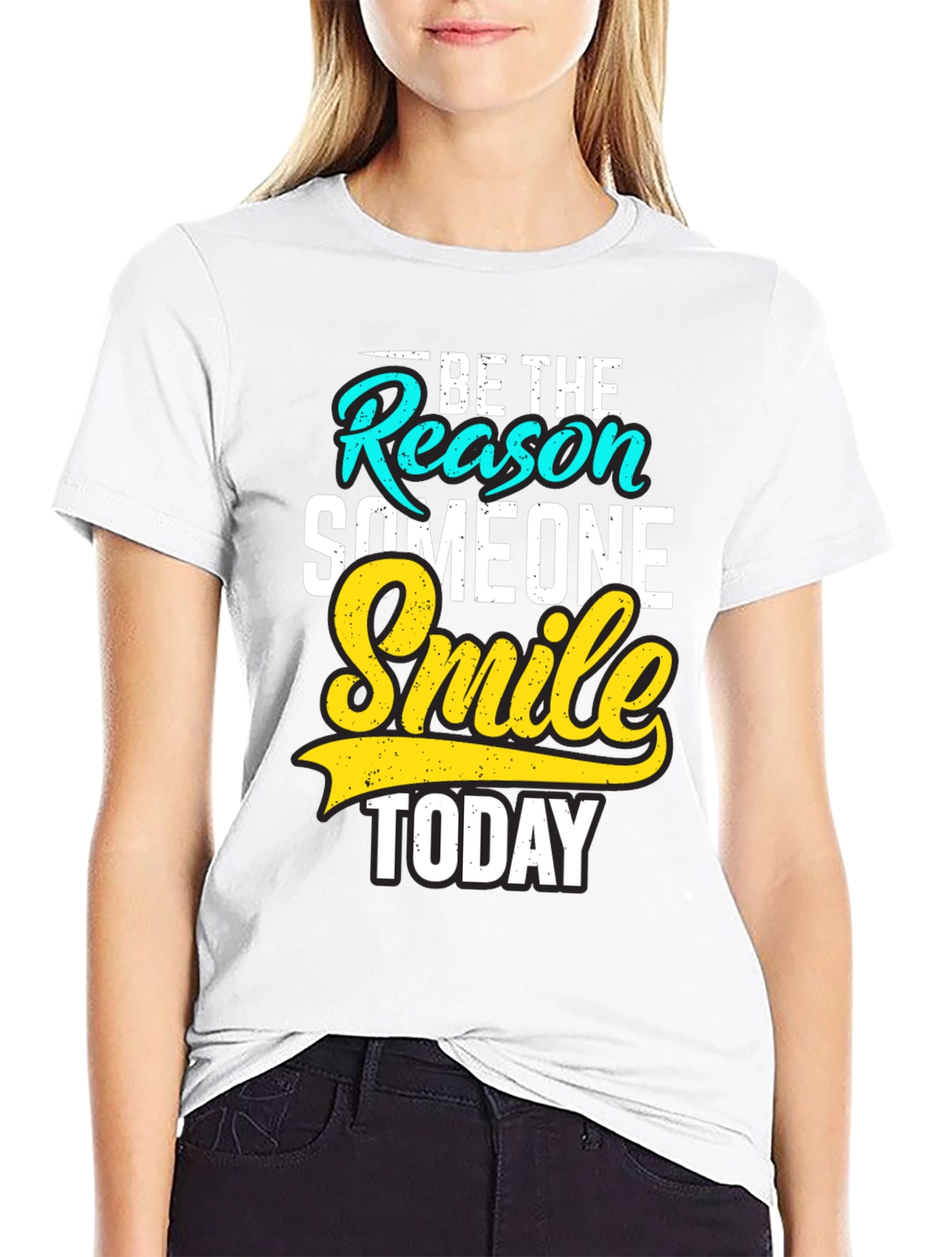 Black Be the Reason Smile Today Black Graphic Tee view 9
