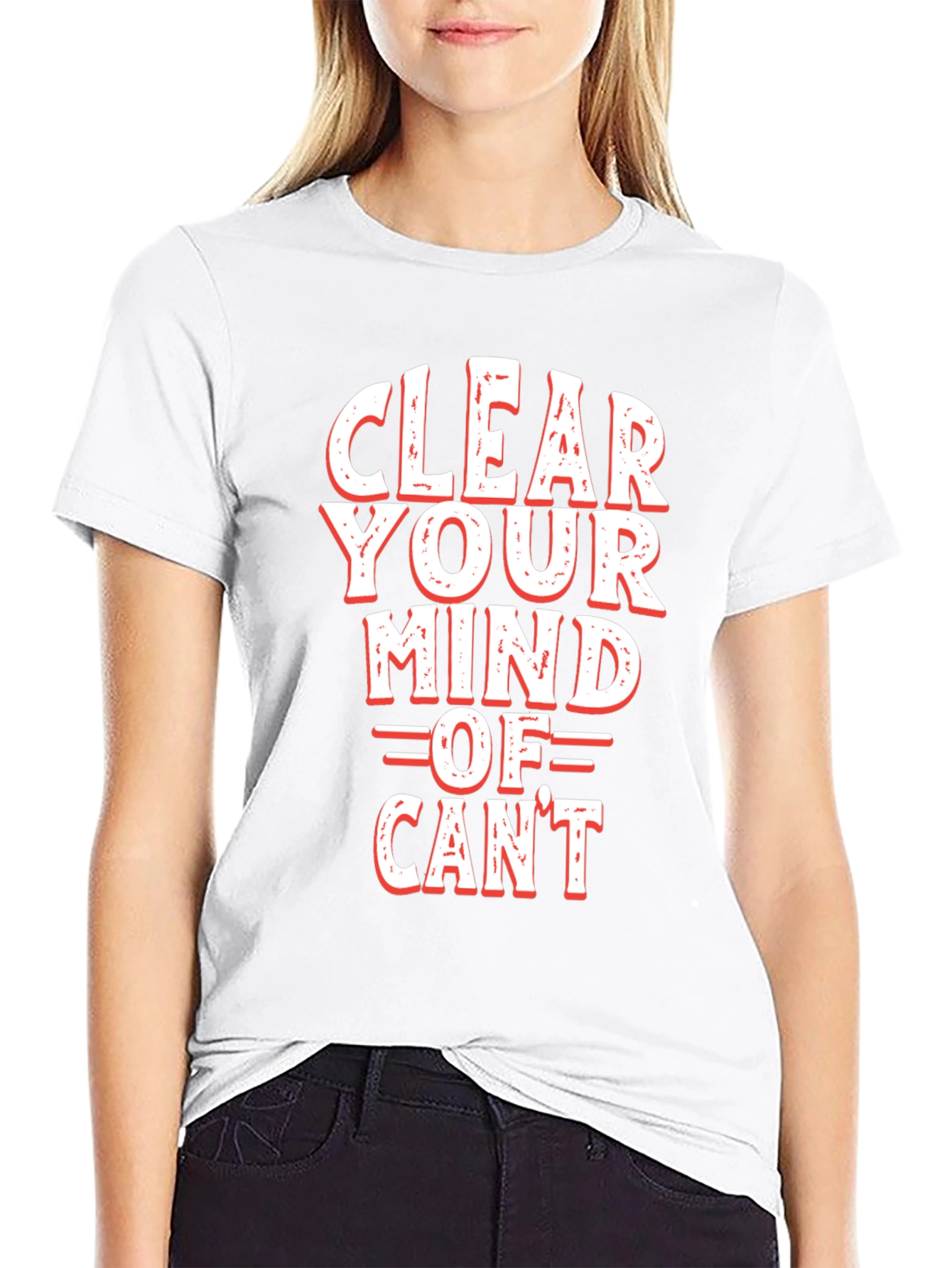 Black Motivational 'Clear Your Mind Of Can't' Graphic Tee view 9