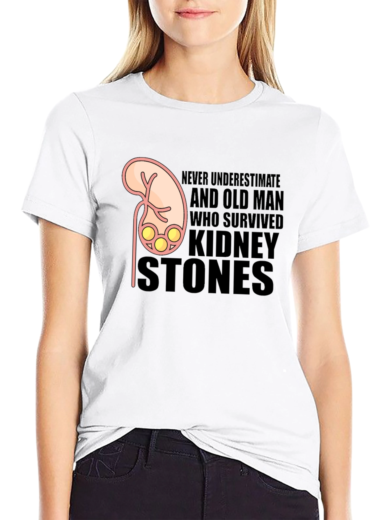 Black Kidney Stone Survivor T-Shirt - Funny Graphic Tee view 9