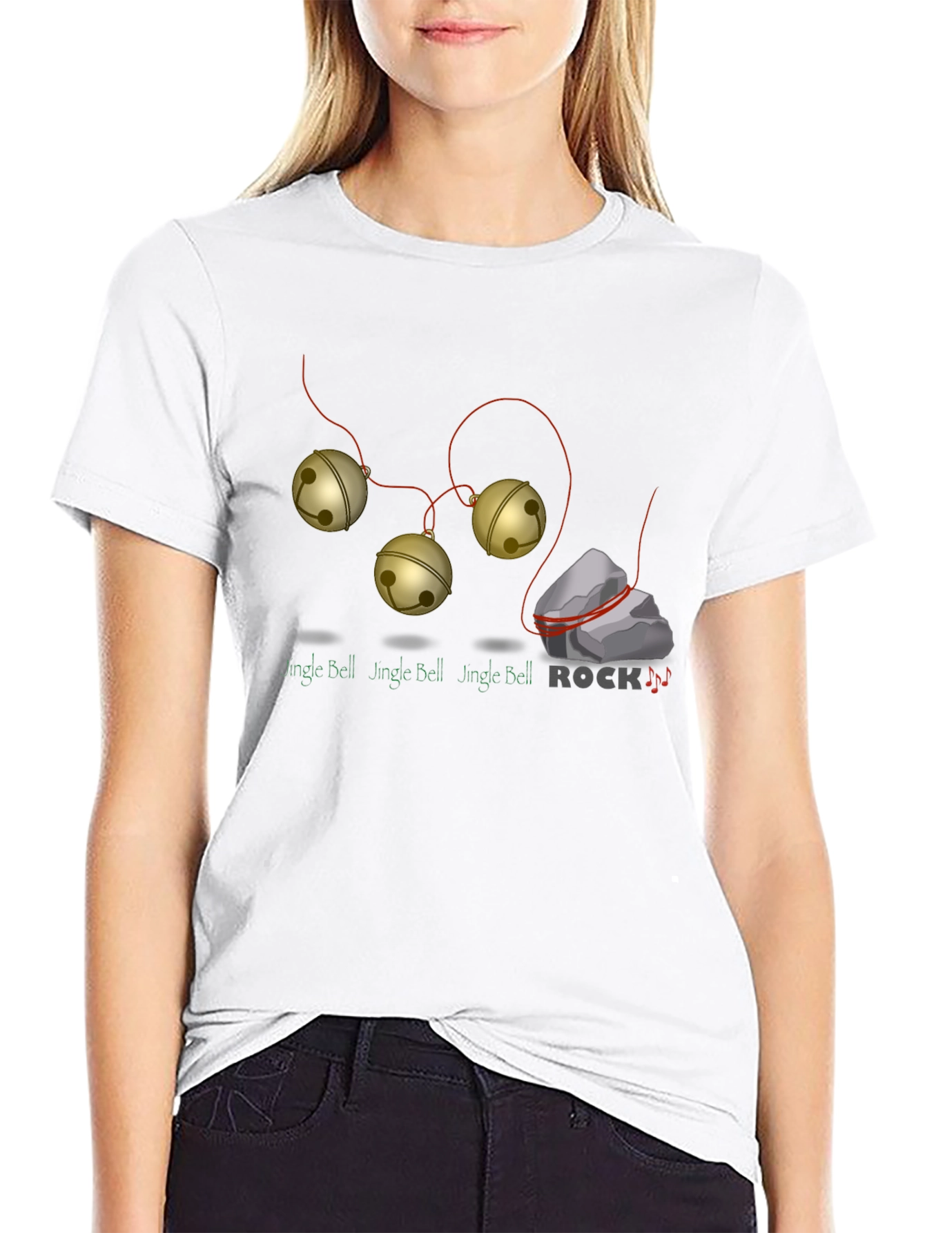 Black Jingle Bell Rock Graphic T-Shirt - Holiday Humor view 9