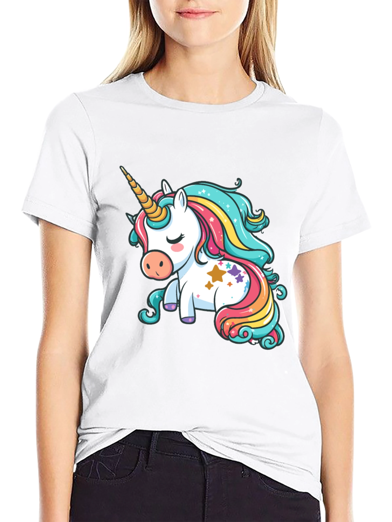 Black Unicorn Graphic Tee - Cute Cartoon Design view 9