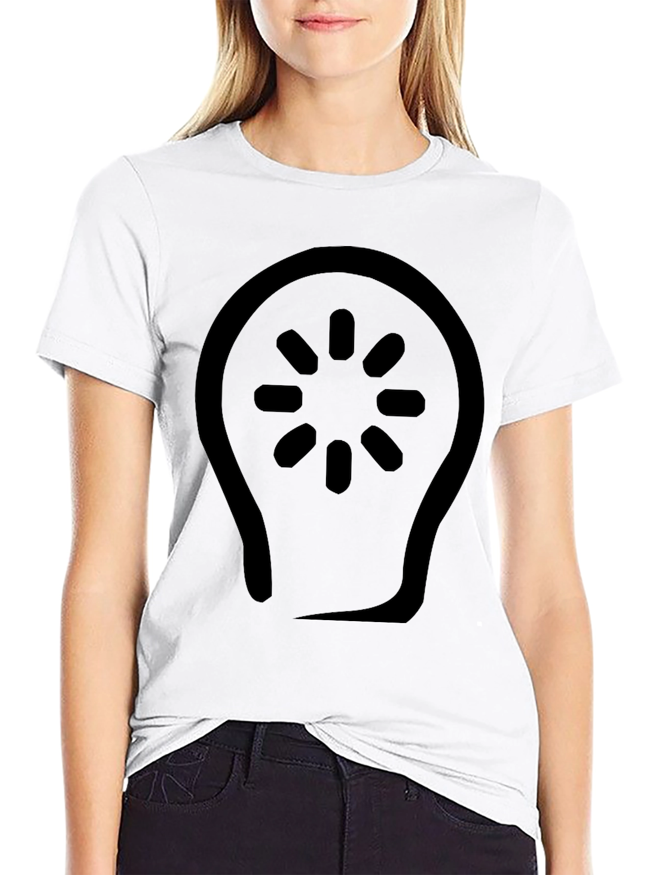 Black Black T-Shirt with Light Bulb Design view 9