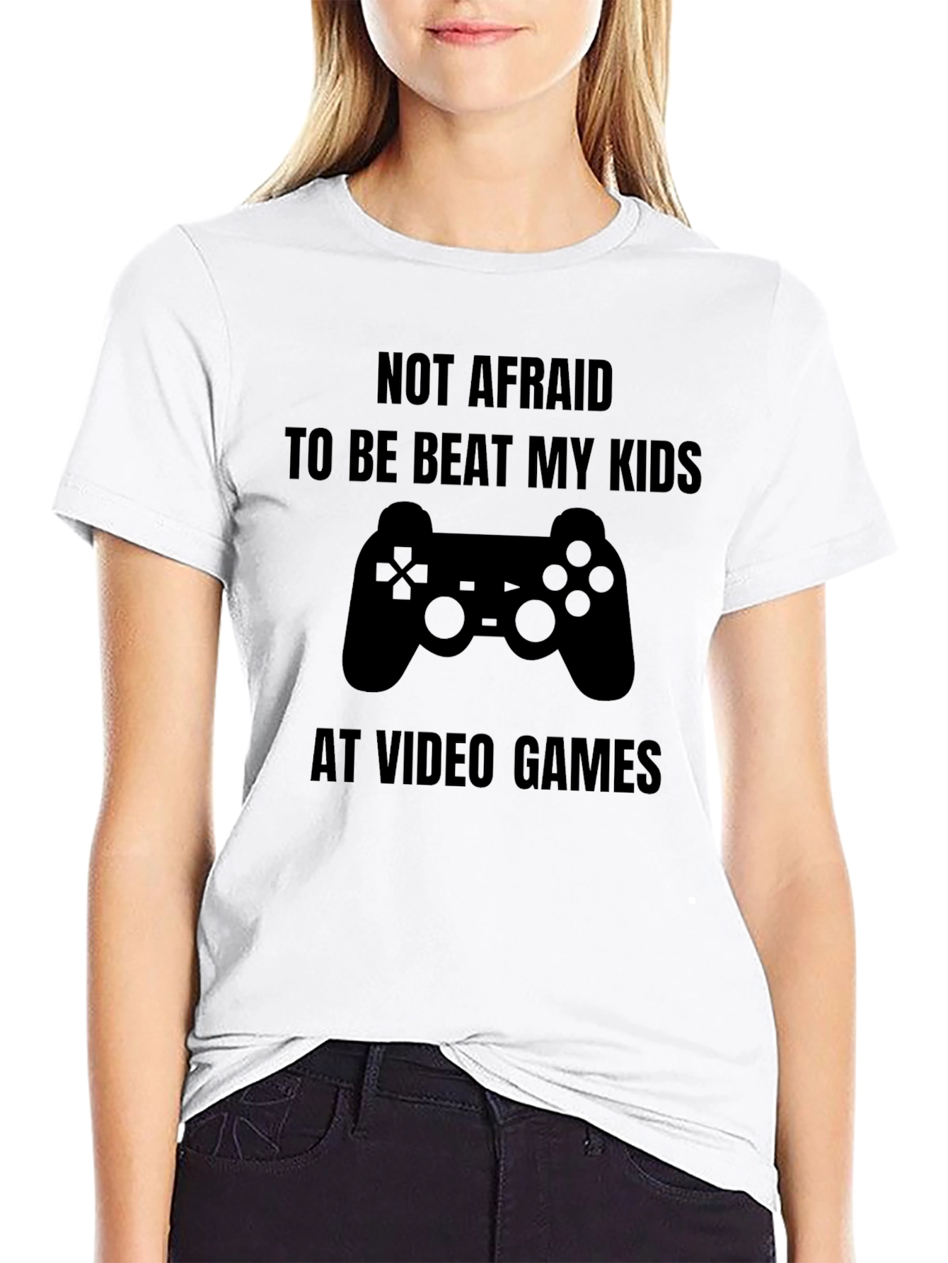 Black Funny Gamer T-Shirt - Beat My Kids At Video Games view 9