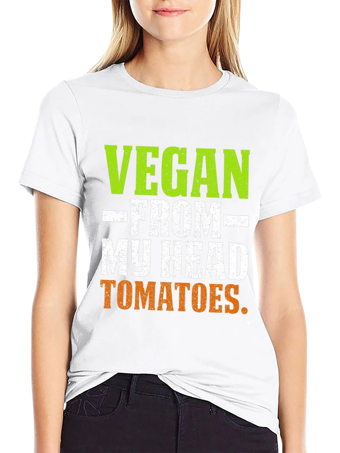 Black Vegan From My Head Tomatoes T-Shirt view 9