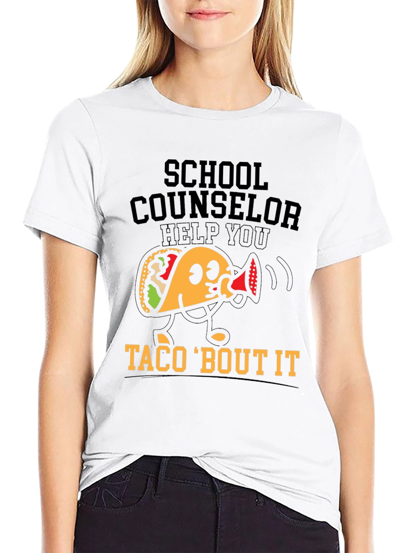 Black School Counselor Taco 'Bout It T-Shirt view 9