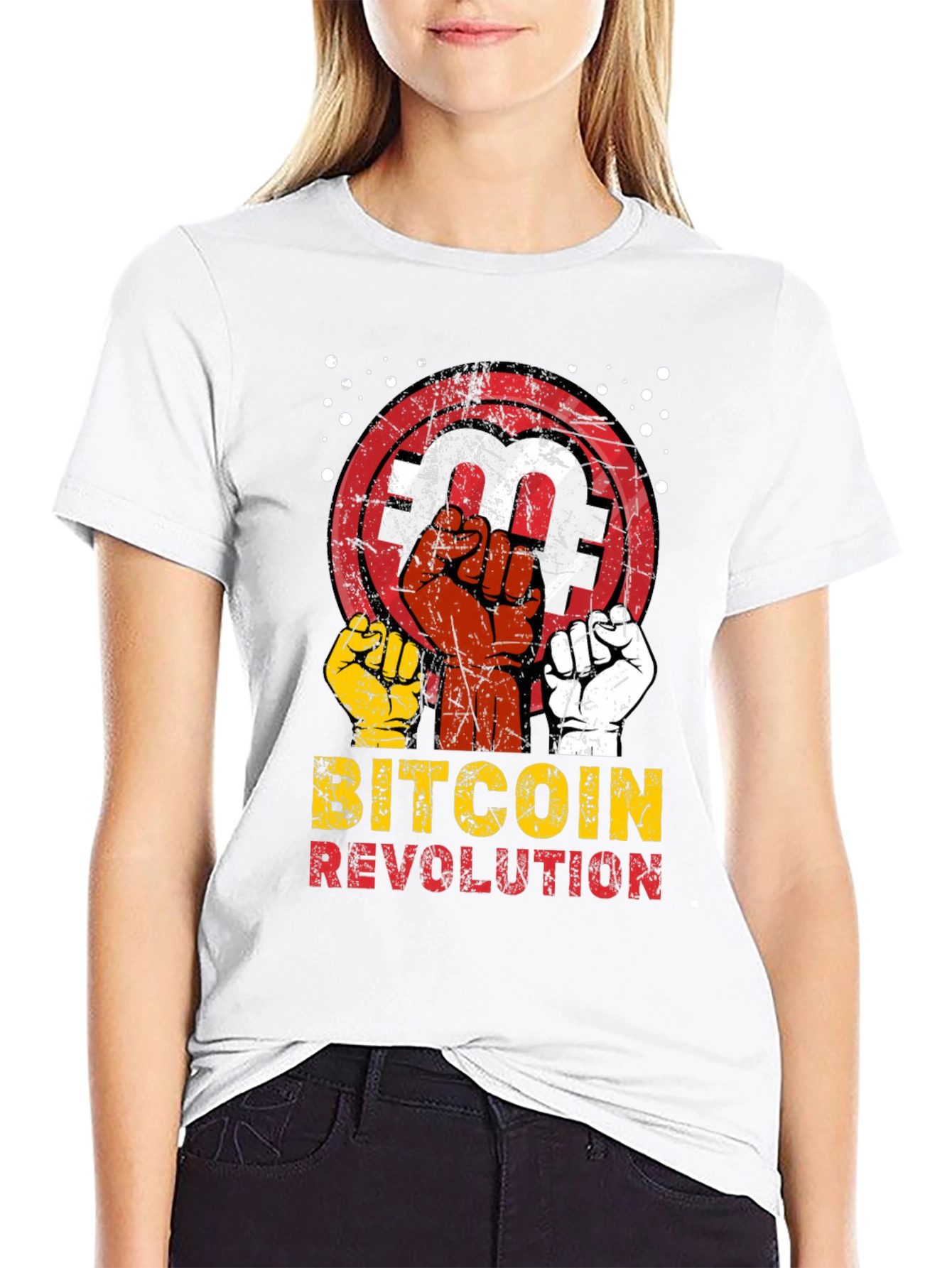 Black Bitcoin Revolution Graphic Tee view 9