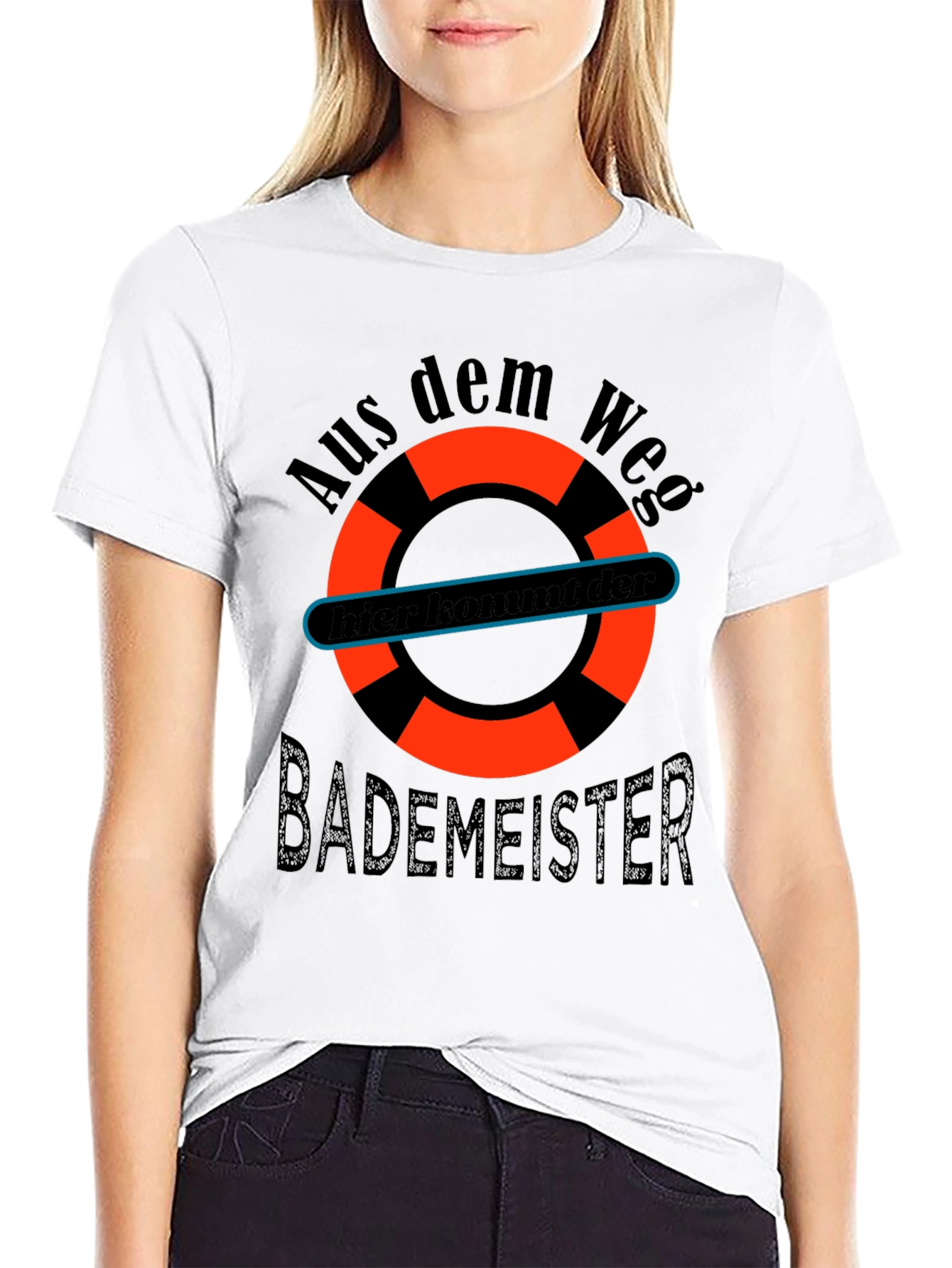 Black Funny Bademeister Lifeguard T-Shirt view 9