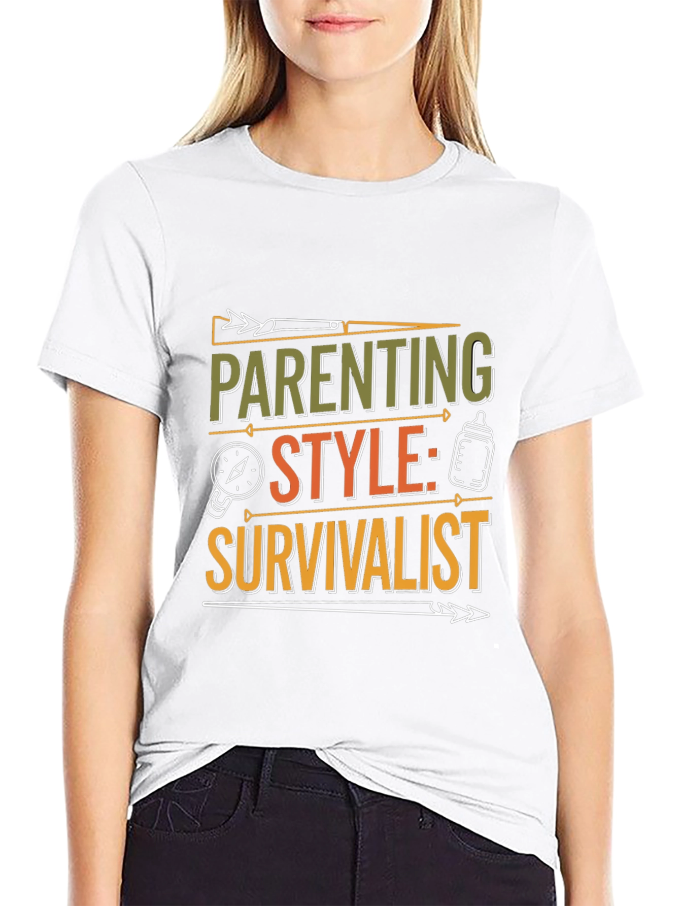 Black Parenting Style: Survivalist T-Shirt - Black Crew Neck Tee view 9