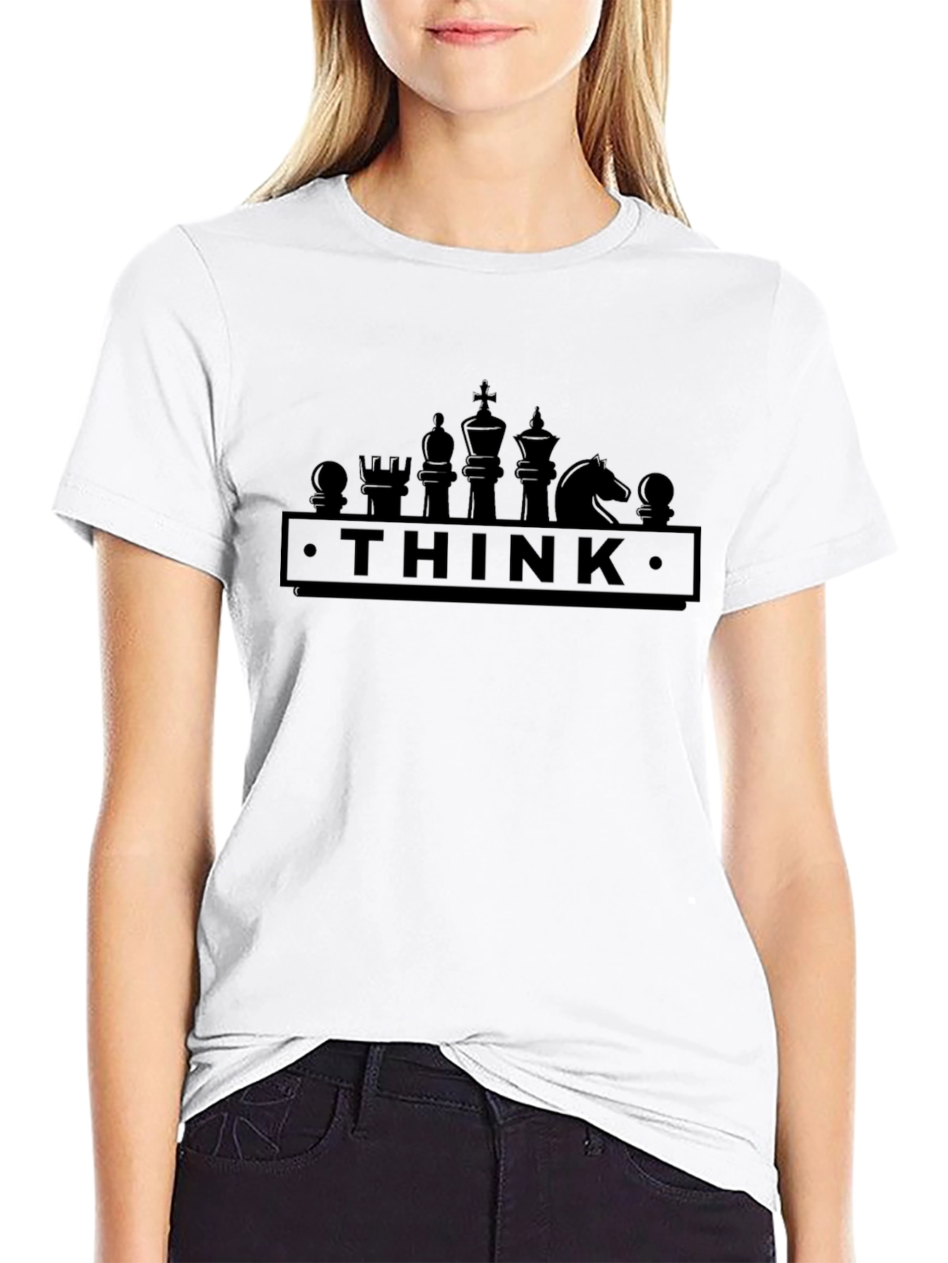 Black Think Chess Graphic Tee - Strategic Style view 9