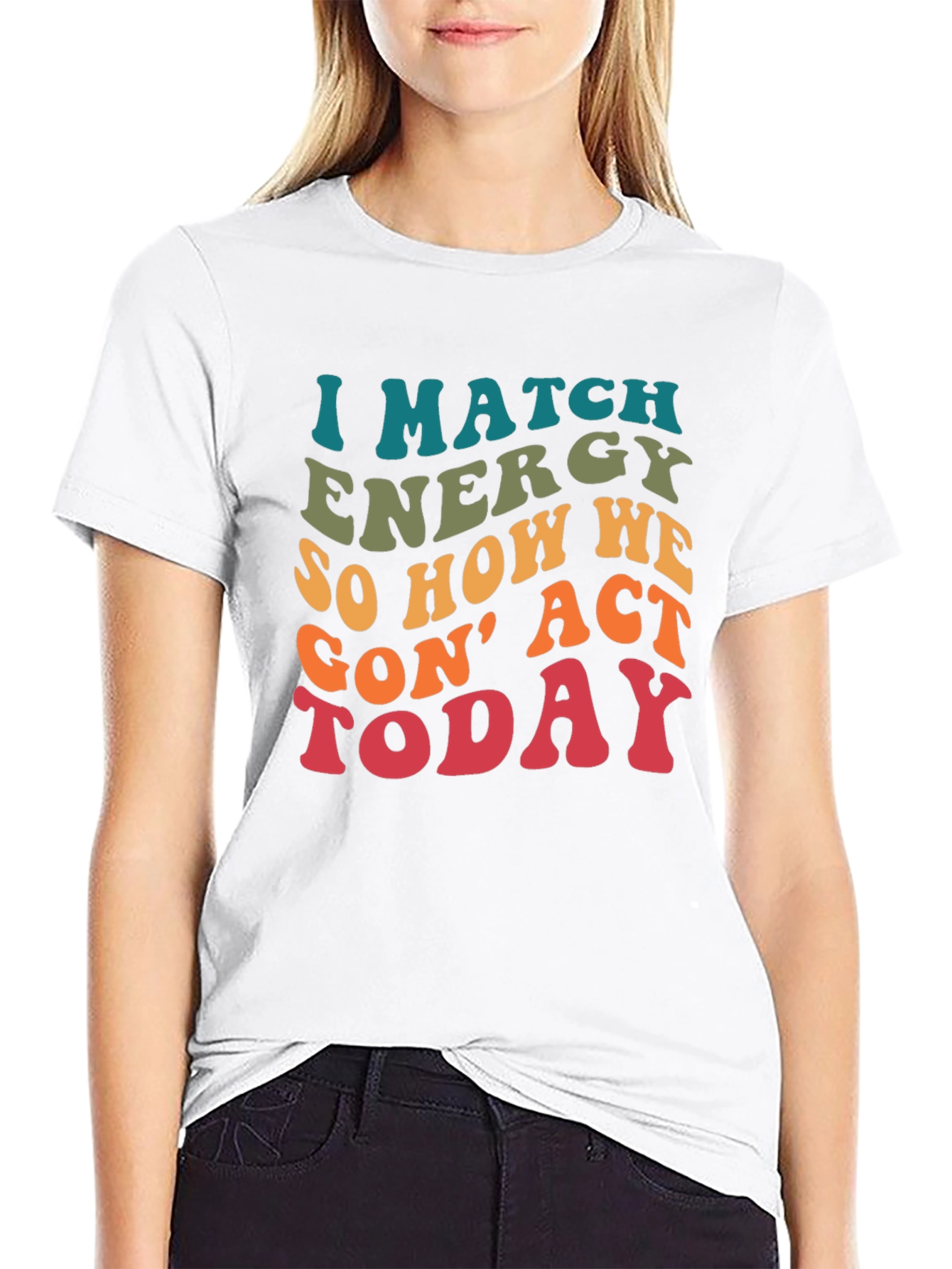 Black I Match Energy Graphic T-Shirt view 9