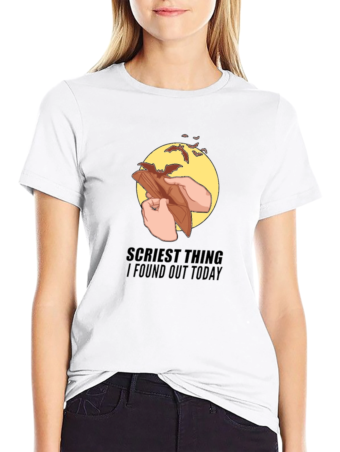 Black Scariest Thing T-Shirt: Bats in Wallet Graphic Tee view 9