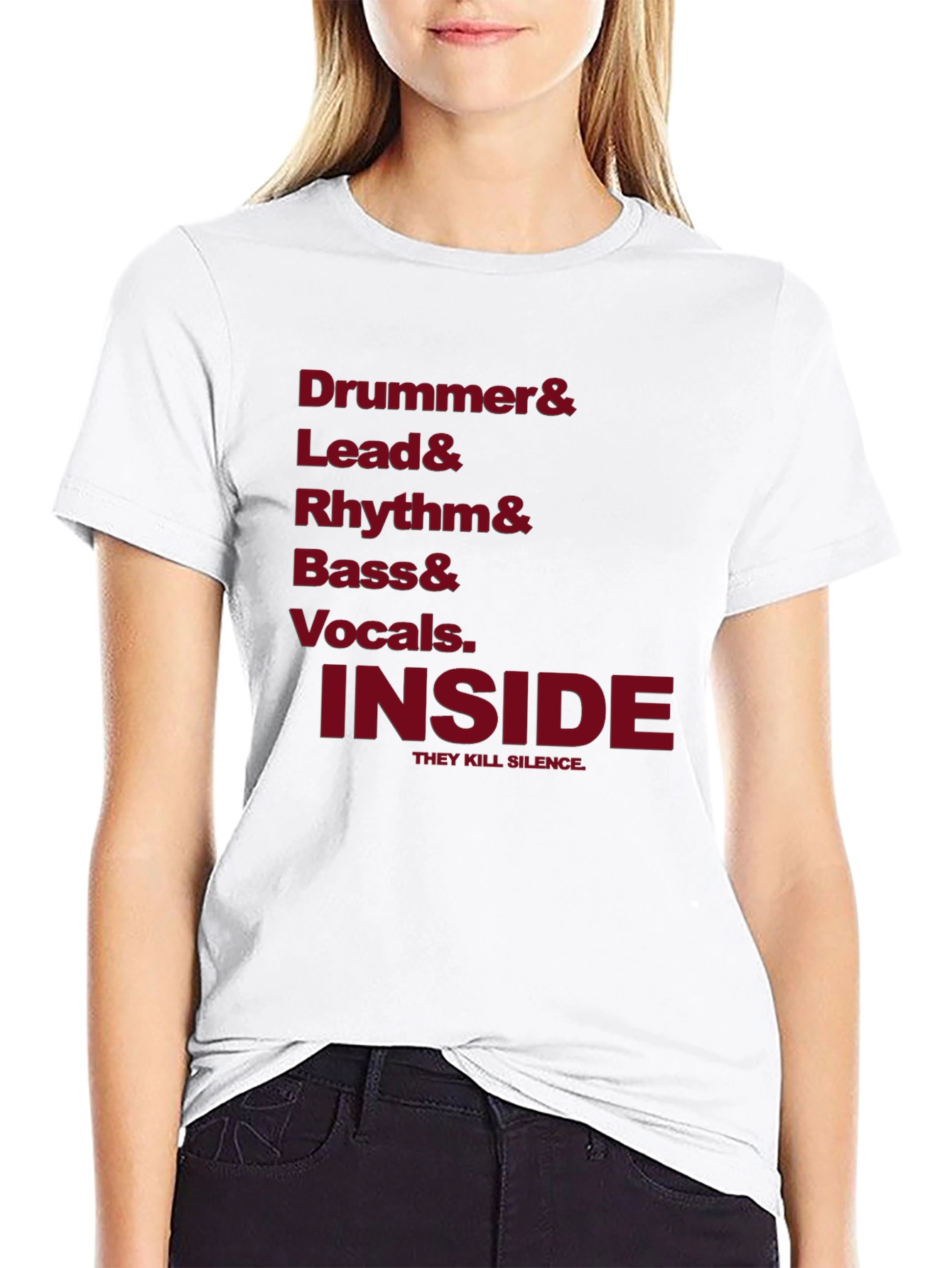 Black Drummer Lead Rhythm Bass Vocals Inside T-Shirt view 9