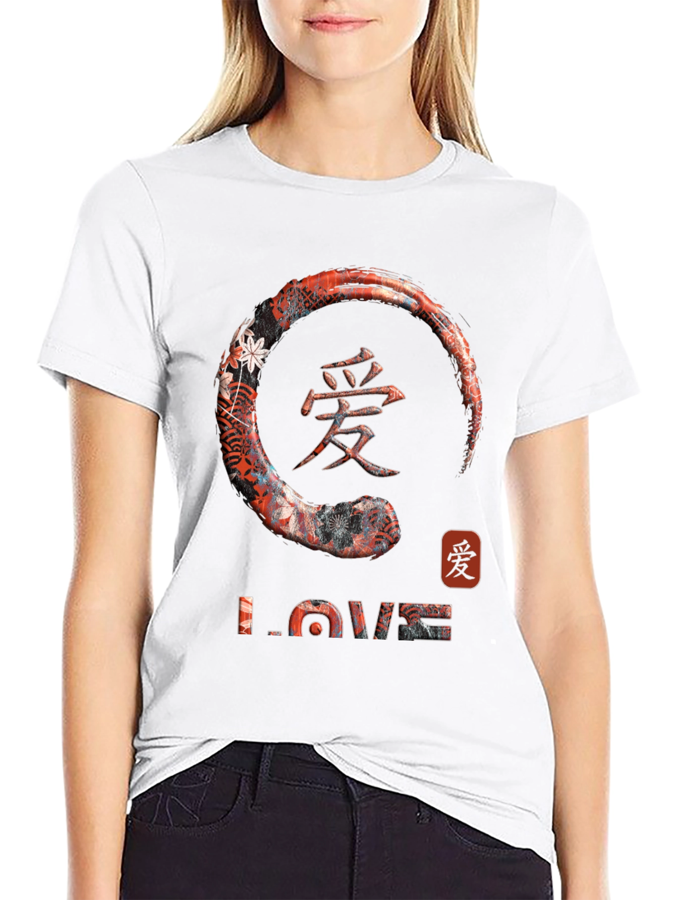 Black Zen Circle Love Graphic T-Shirt view 9