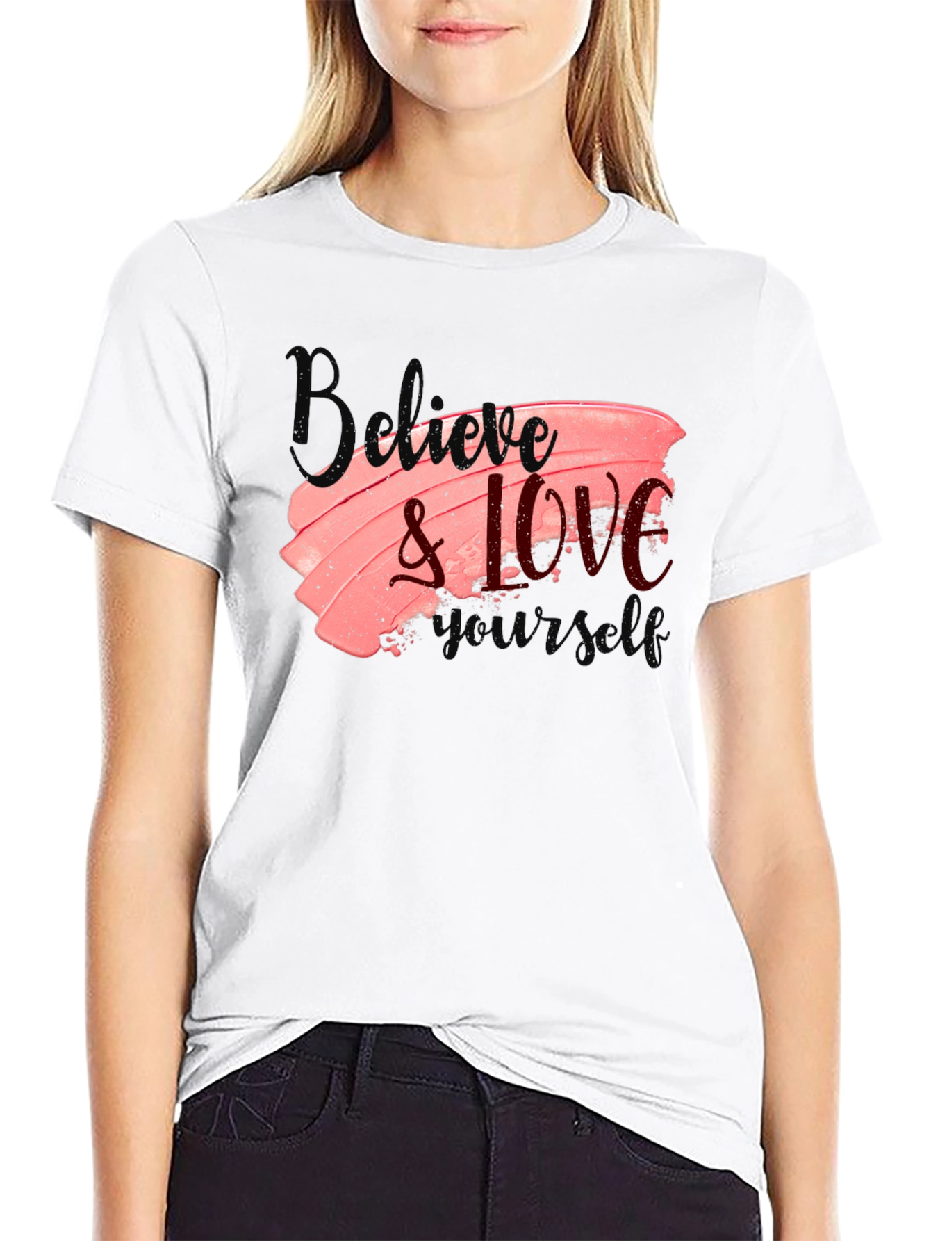 Black Believe & Love Graphic Tee view 9