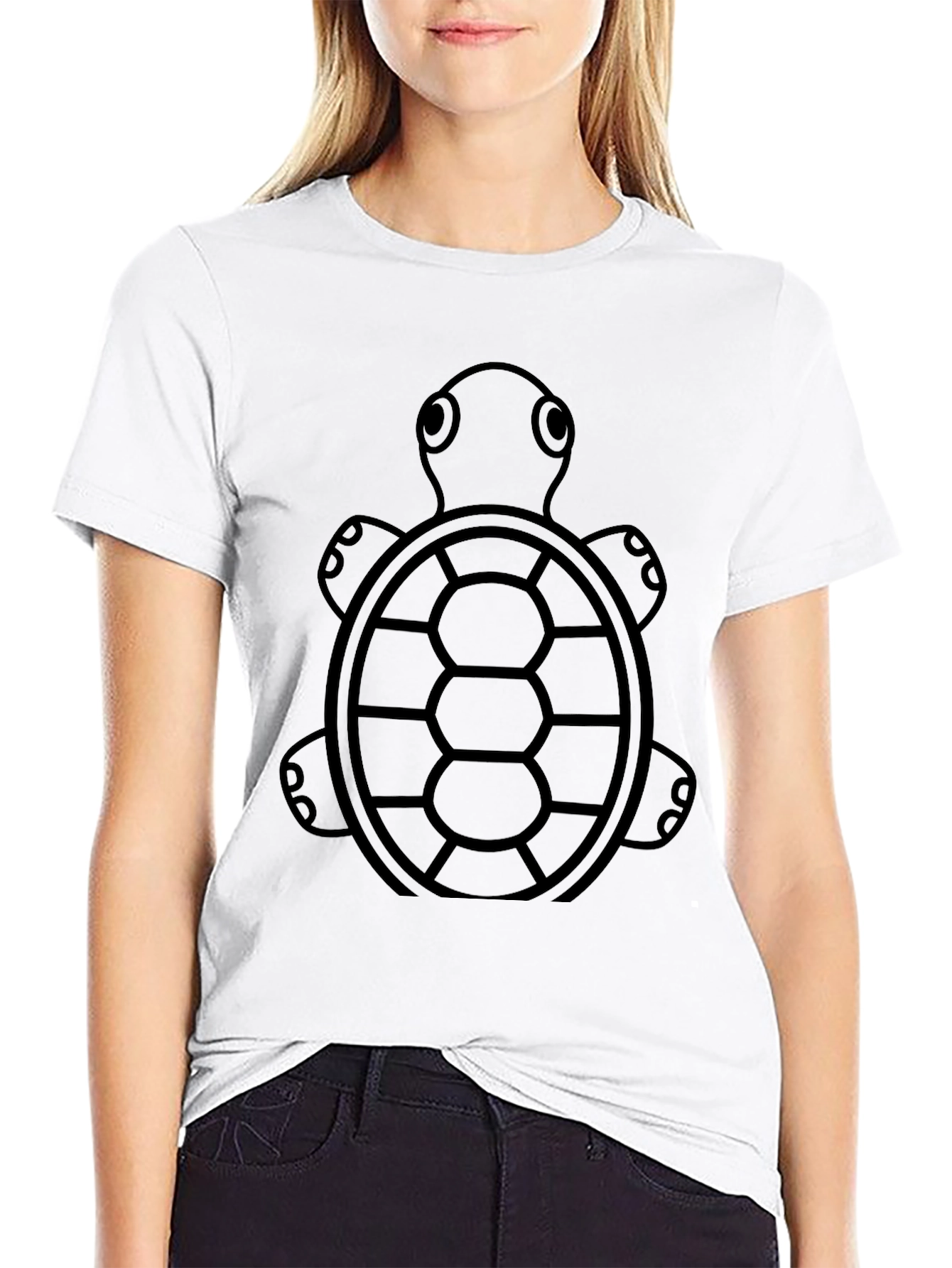 Black Turtle Graphic Tee - Black Cotton T-Shirt view 9