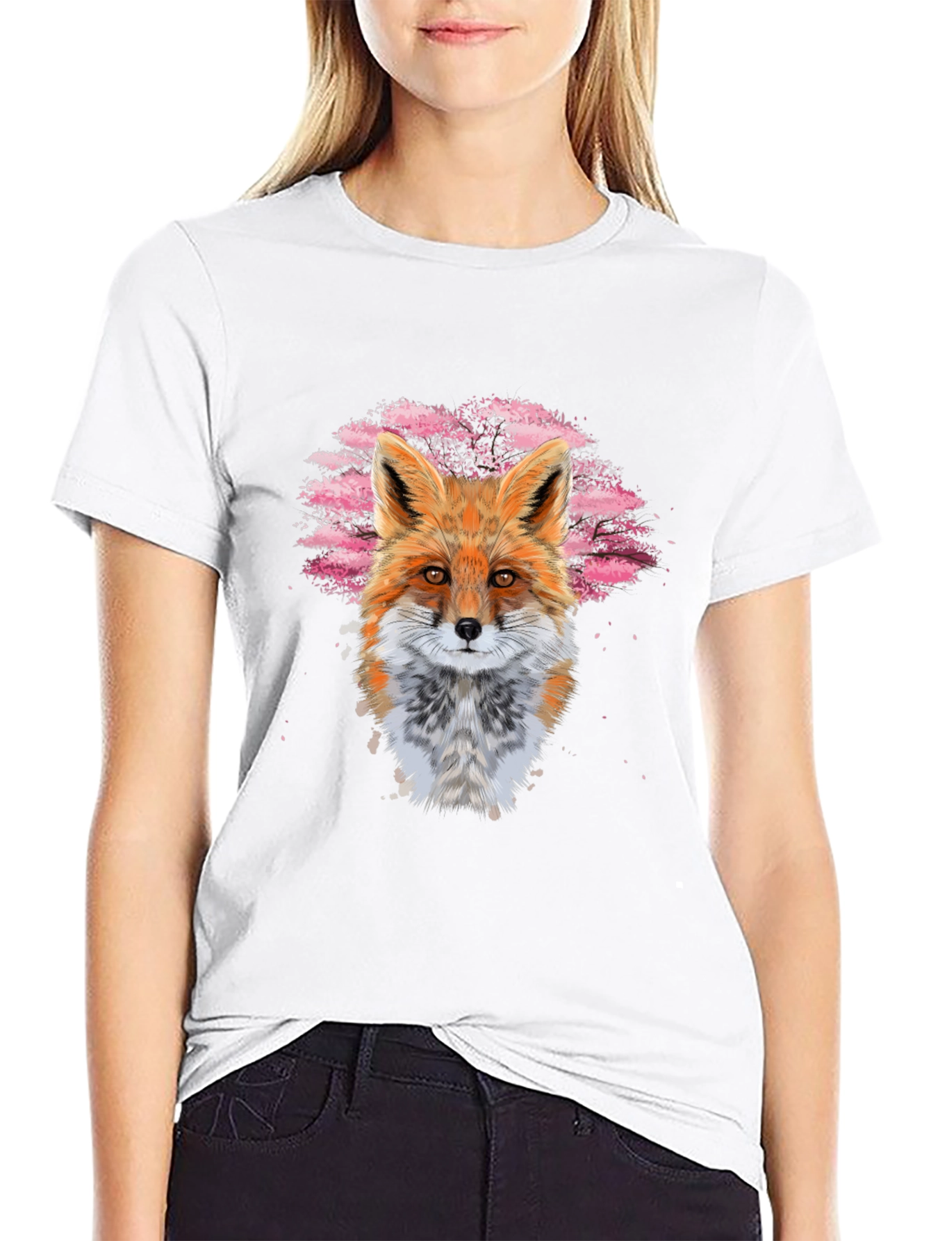 Black Fox Art Black T-Shirt view 9