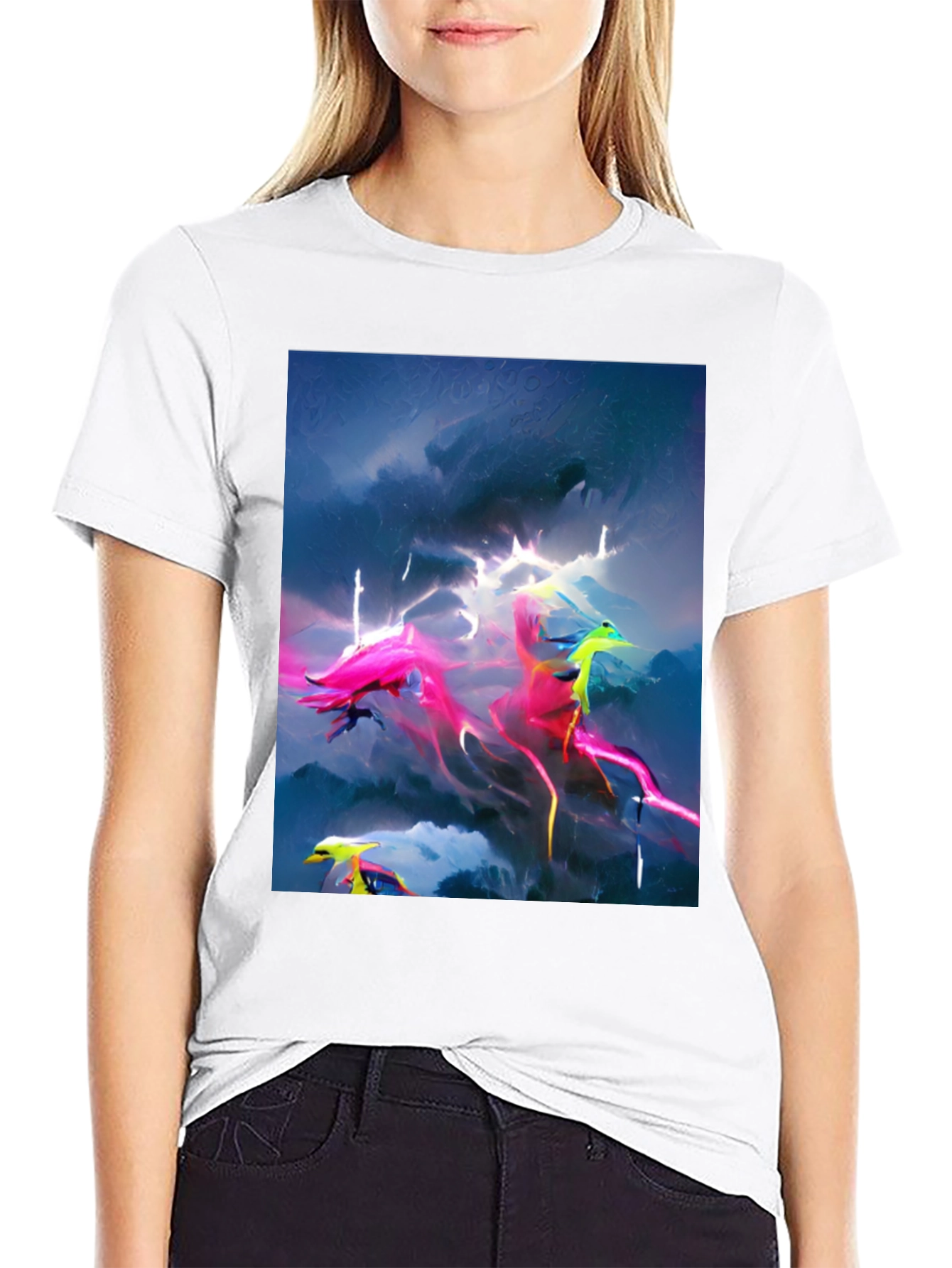 Black Electric Sky Graphic Tee - Vibrant Style view 9