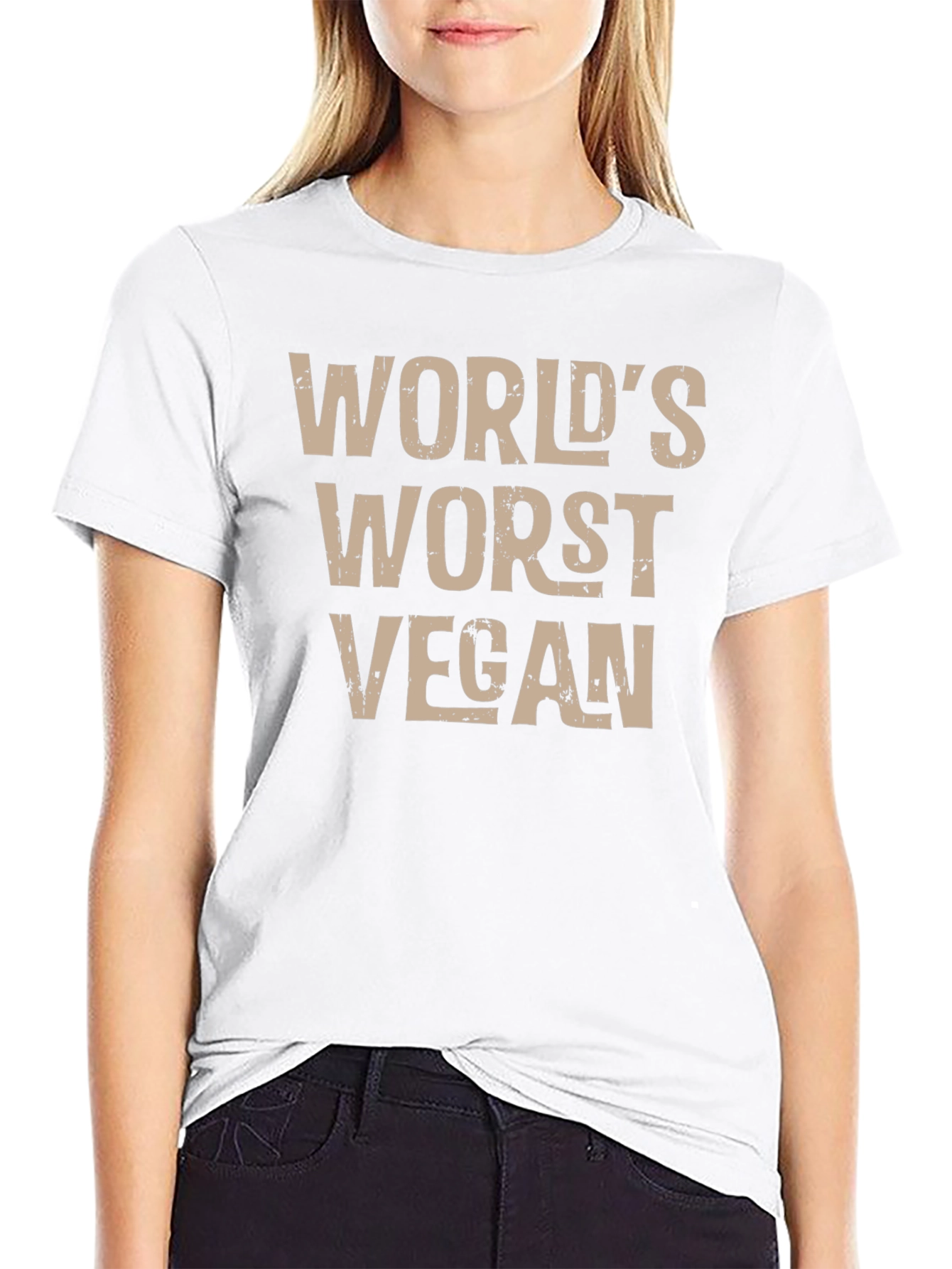 Black World's Worst Vegan T-Shirt - Funny Vegan Humor Tee view 9