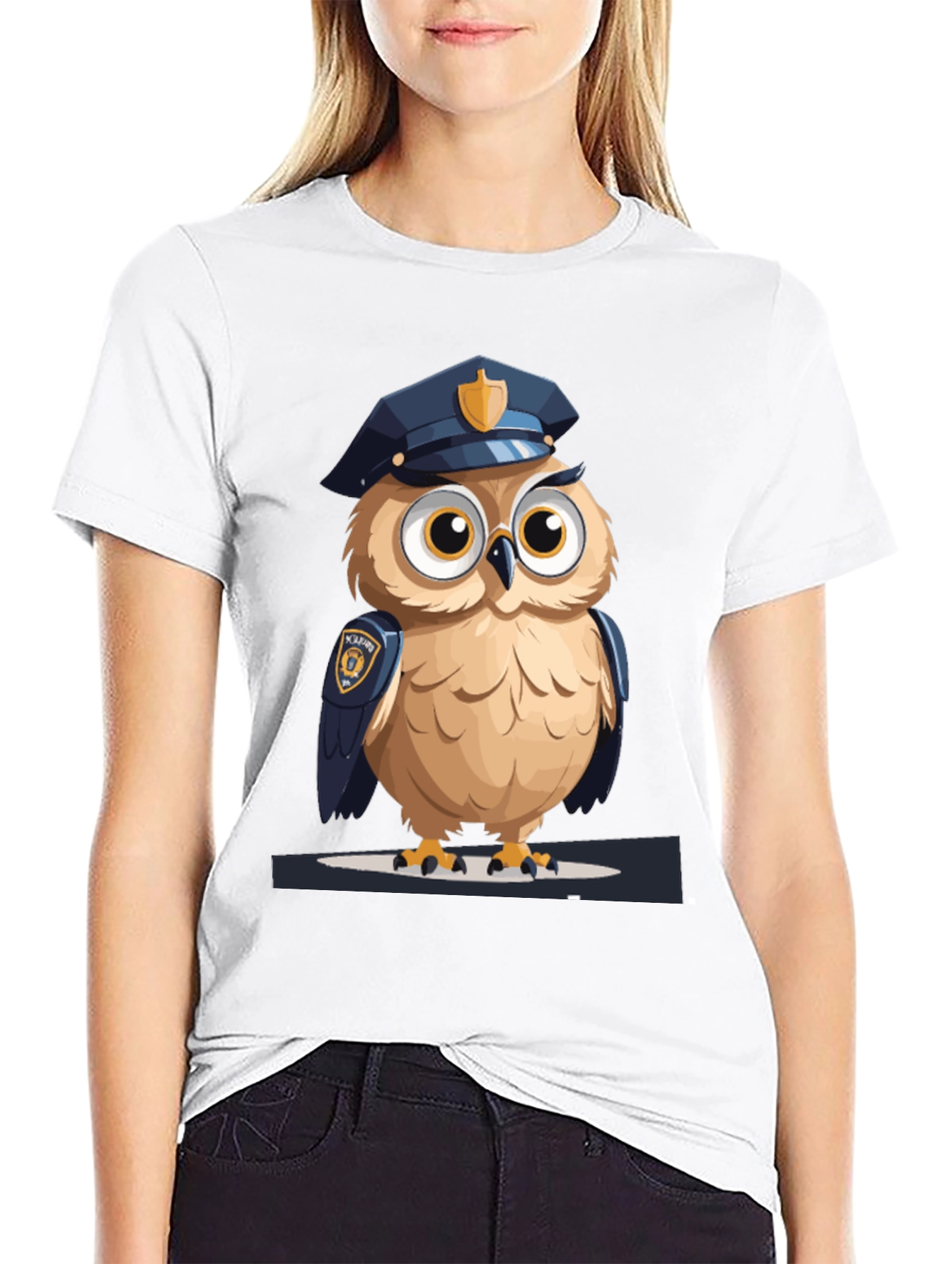 Black Owl Police Graphic Tee - Men's Black T-Shirt view 9