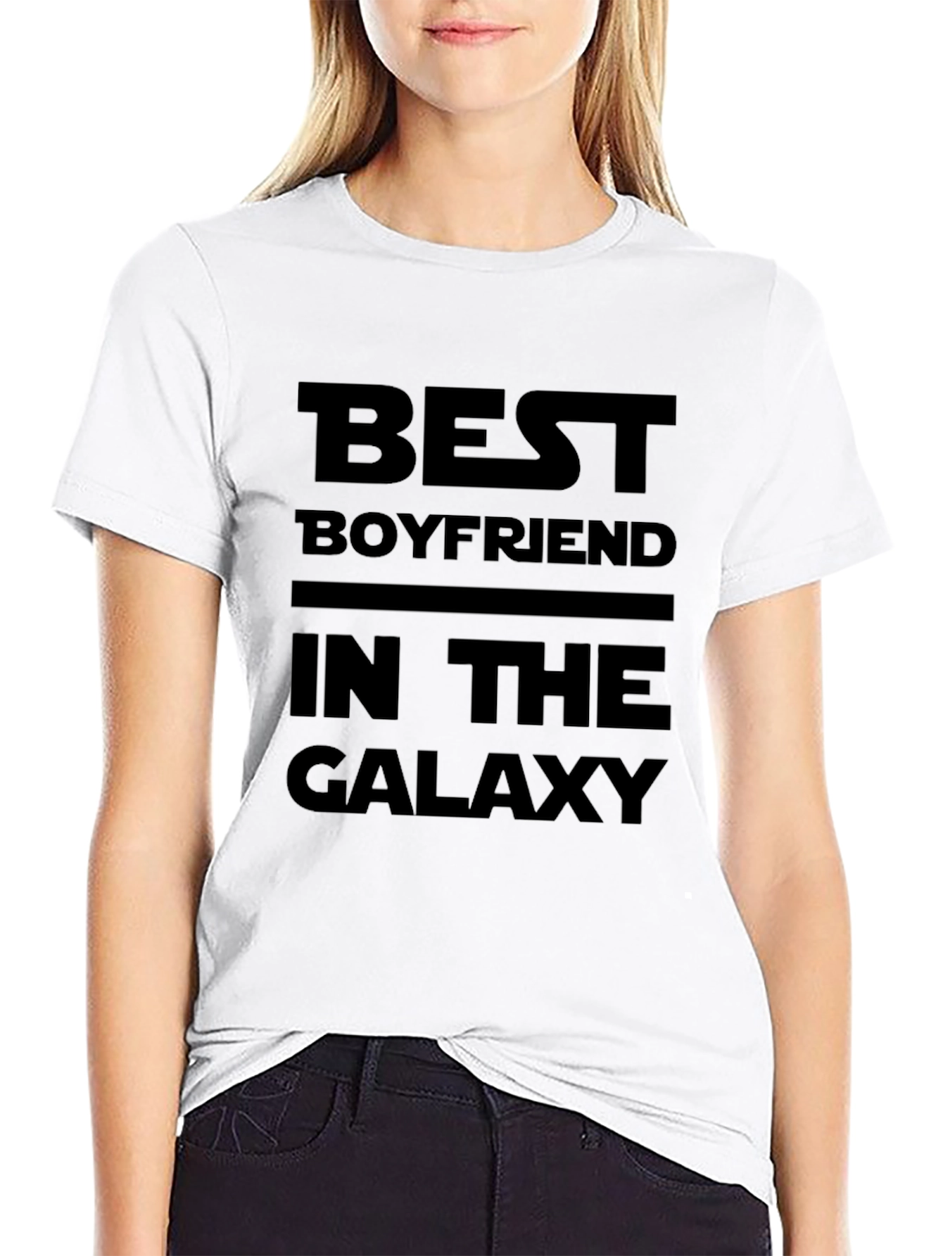 Black Best Boyfriend in the Galaxy Black T-Shirt view 9