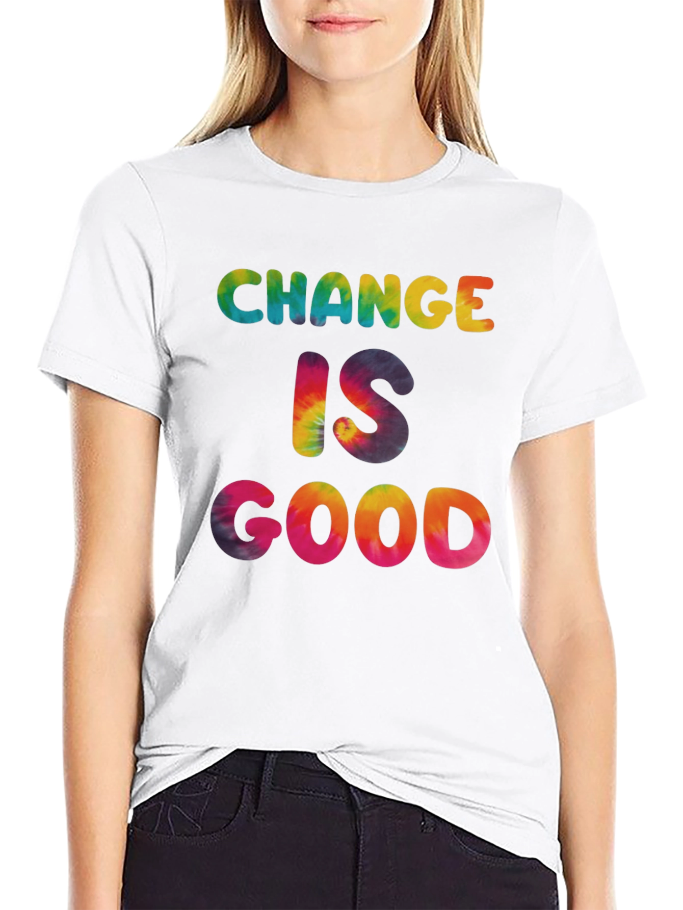Black Change Is Good Tie Dye Graphic Tee view 9