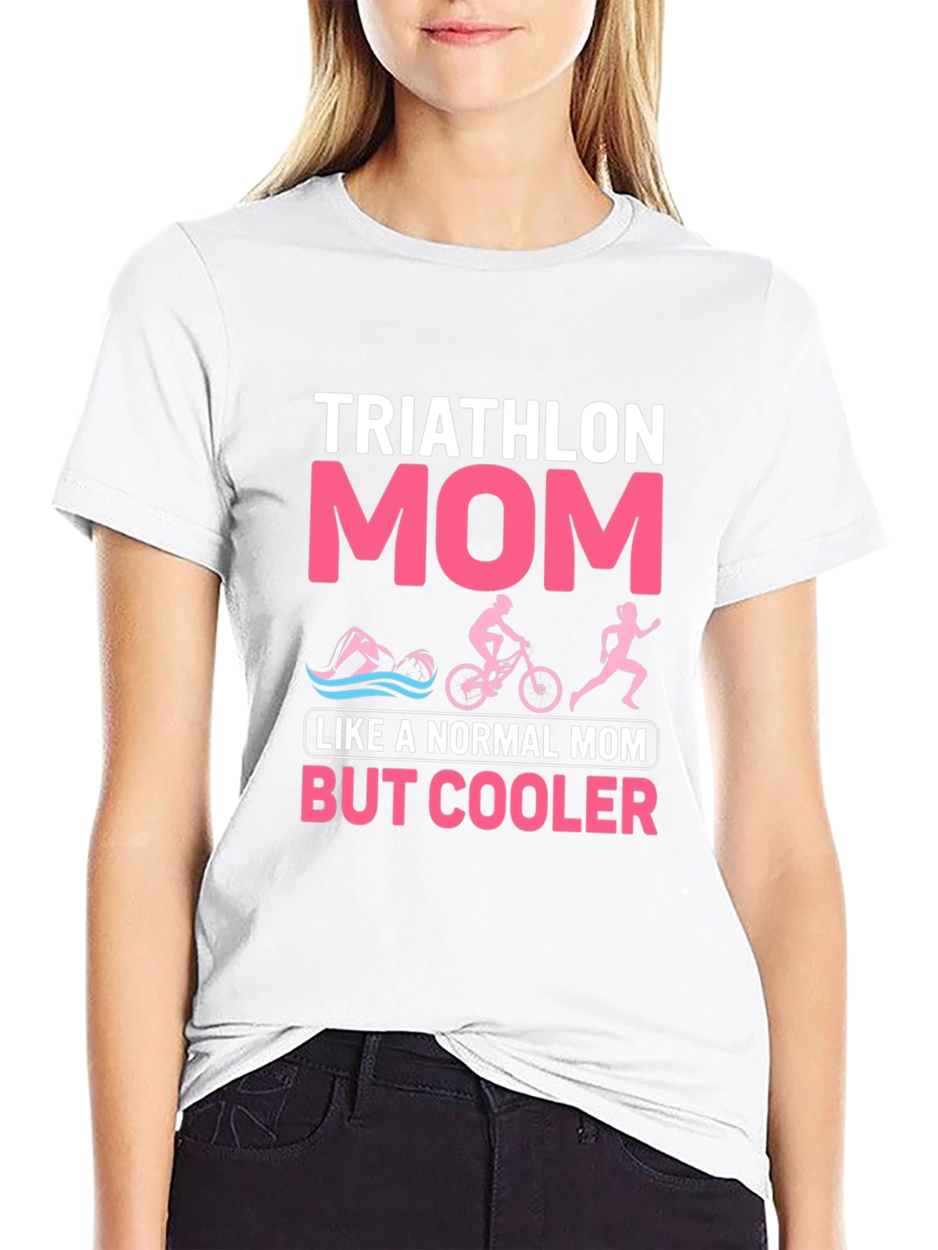 Triathlon Mom Graphic T-Shirt - Cool Mother's Day Gift - 9
