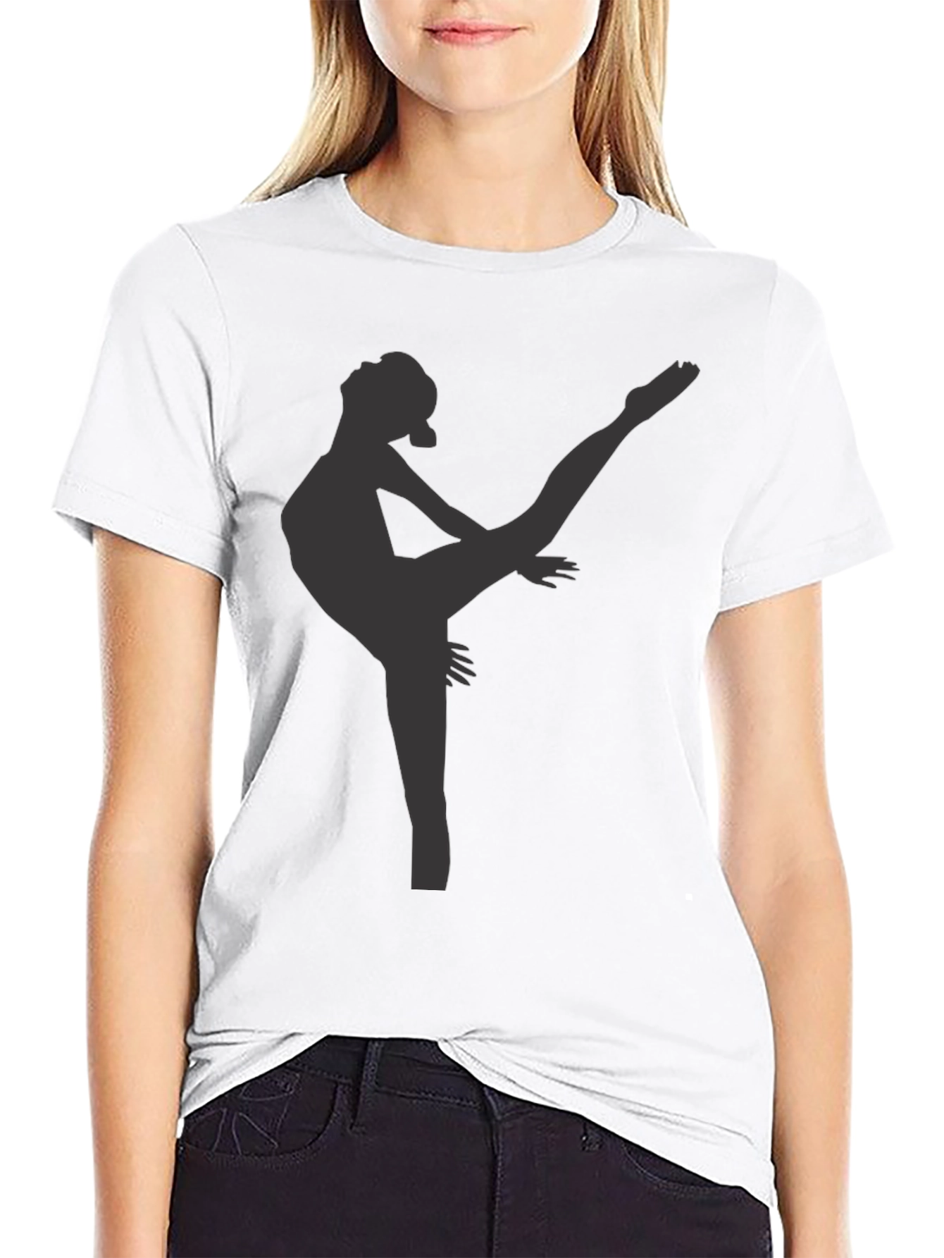 Black Dancer Silhouette Black T-Shirt view 9
