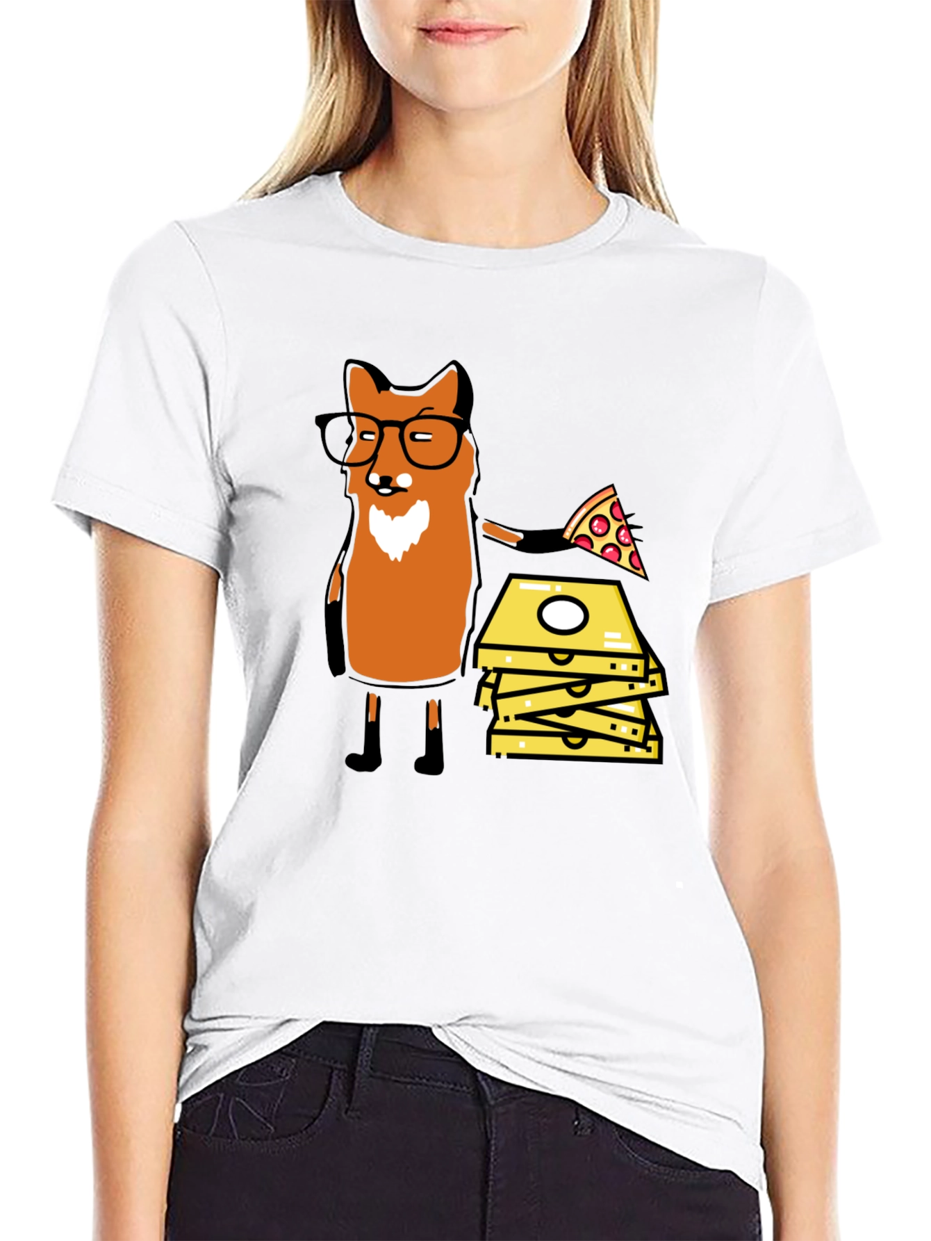 Black Fox Pizza Delivery T-Shirt - Funny Graphic Tee view 9