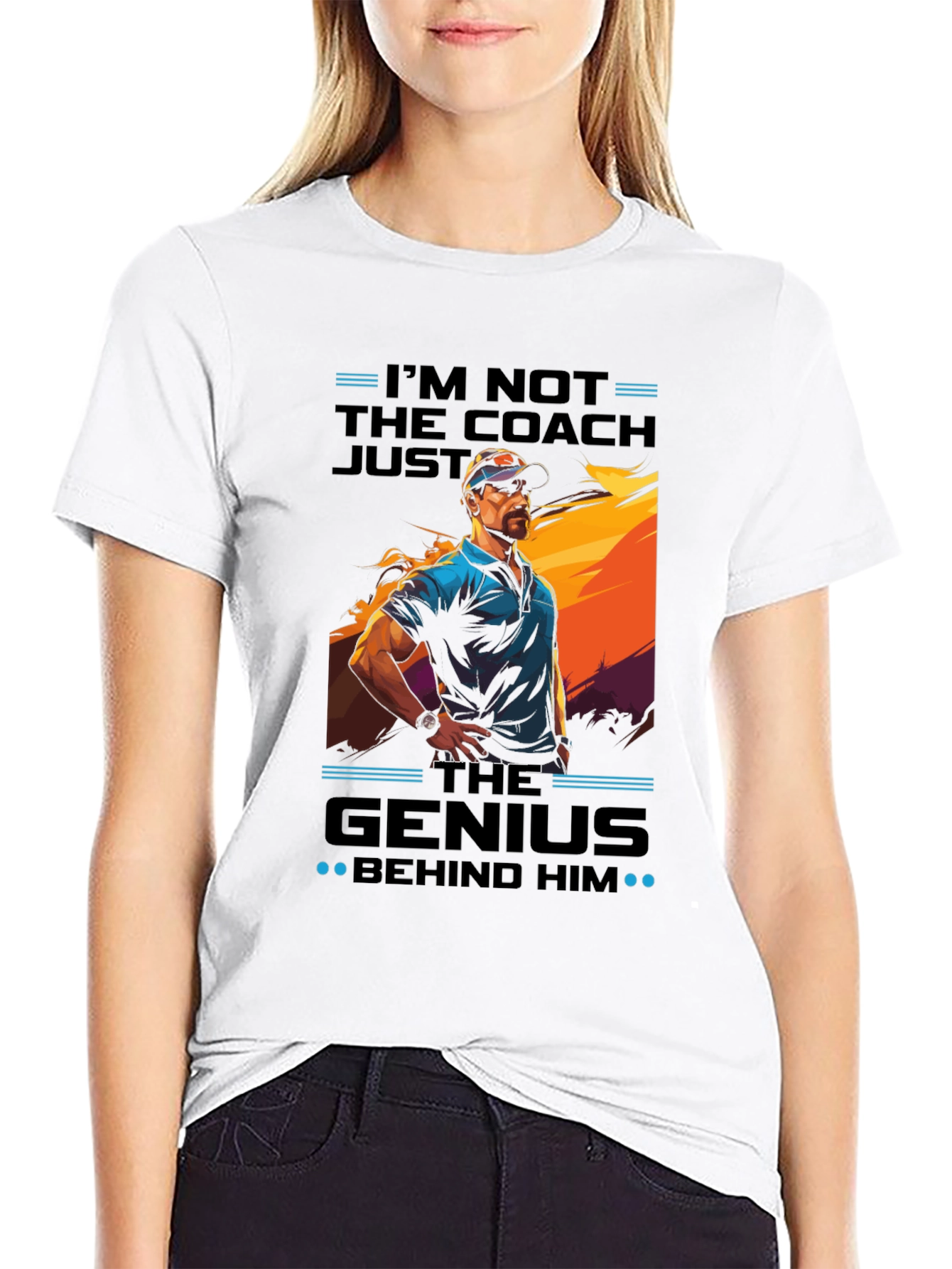 Black I'm Not The Coach, Just The Genius Graphic Tee view 9